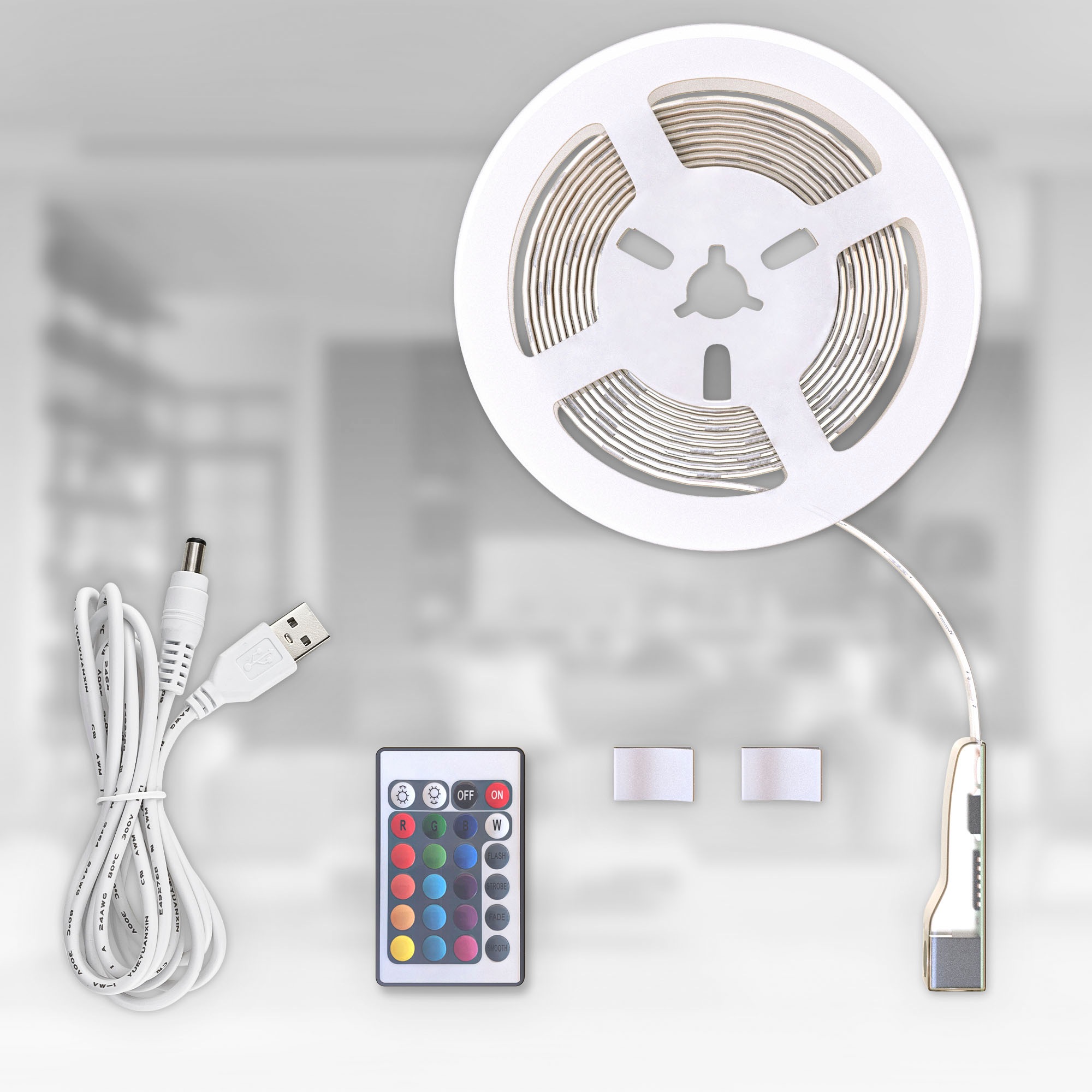 Shop B.K.Licht im OTTO Online mit kaufen Lichtleiste, Fernbedienung, 90 »USB St.-flammig, Strip«, LED LED-Streifen selbstklebend