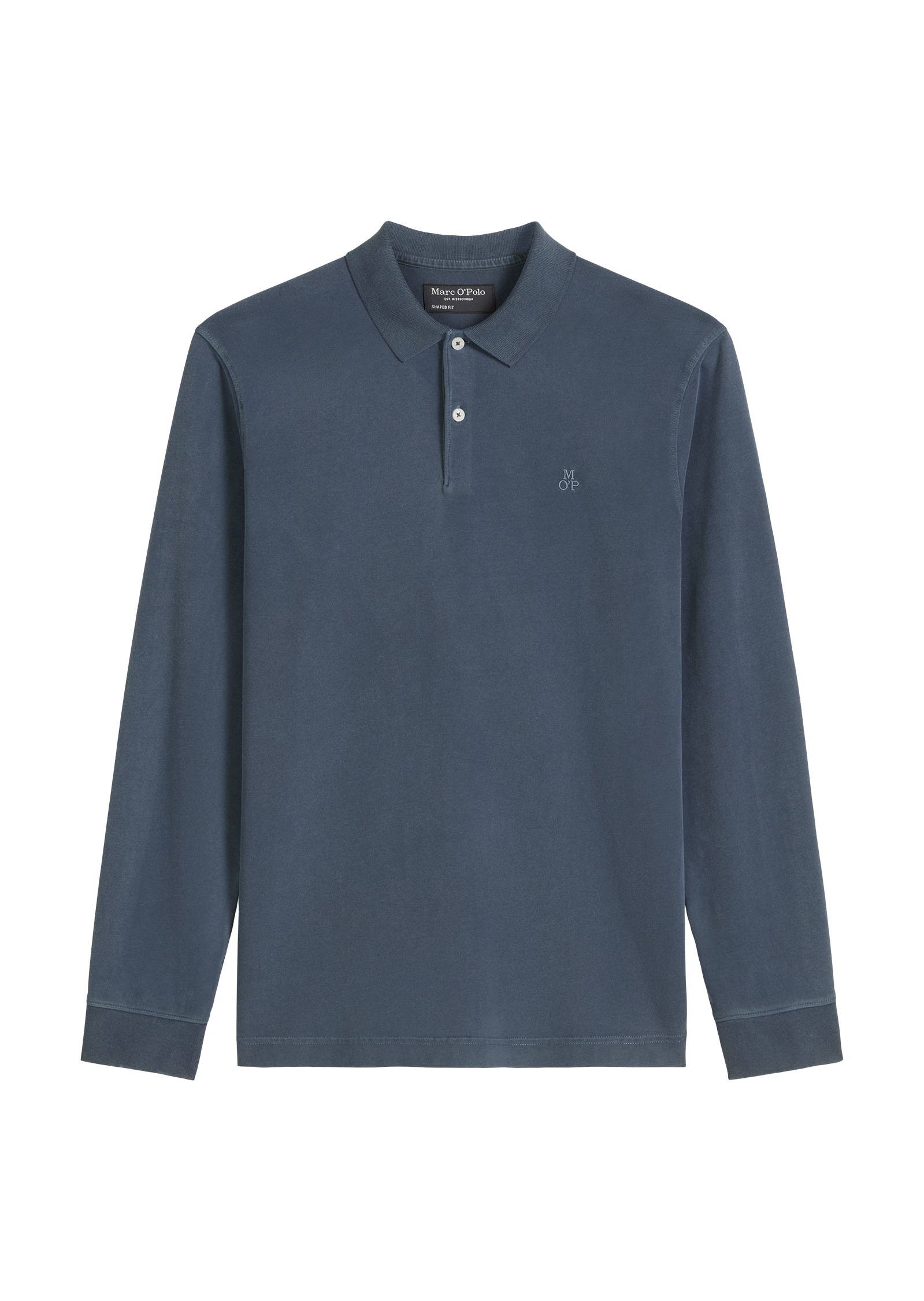 Marc O'Polo Langarm-Poloshirt im Washed-Look