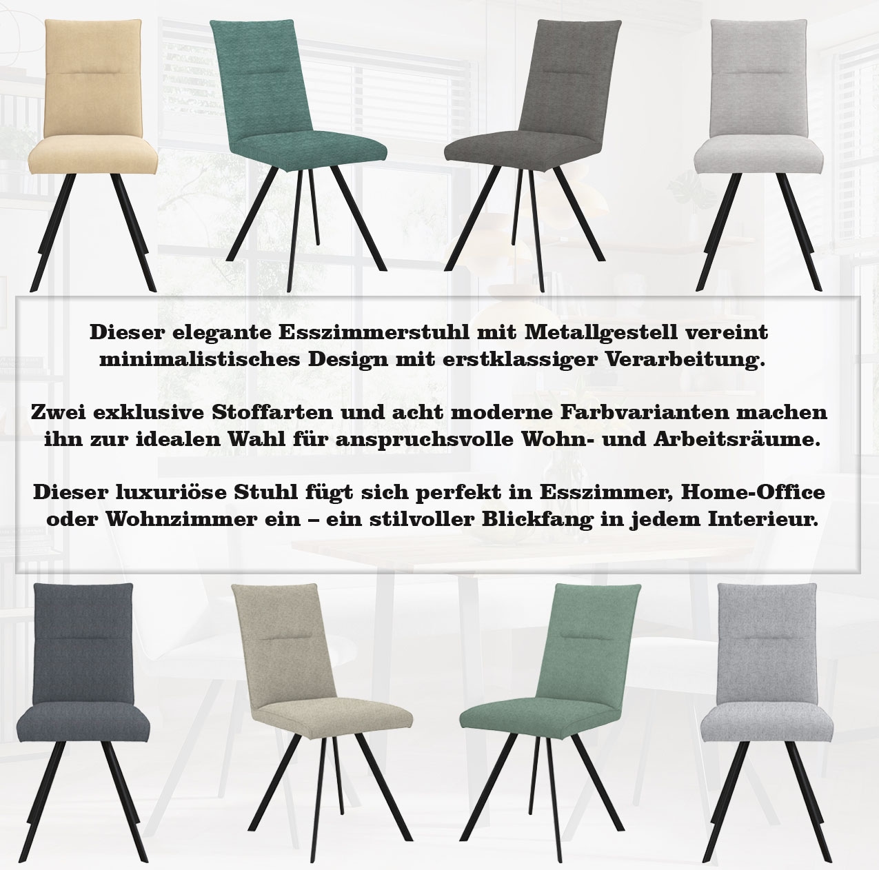 OTTO home 4-Fußstuhl »Sava« (Set) 2 Stk.Metallgestell