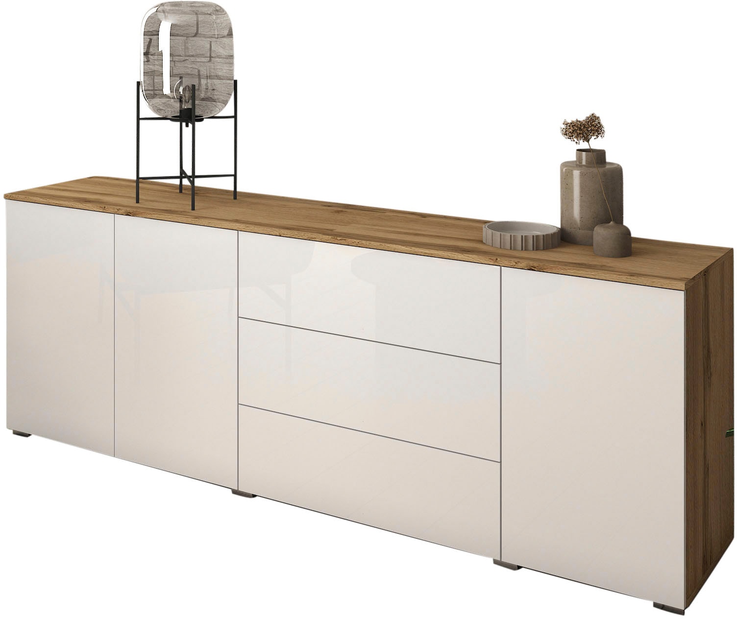 INOSIGN Sideboard »PARIS«, (1 St.), Moderne 190cm breite grifflose Kommode, vielseitig einsetzbar