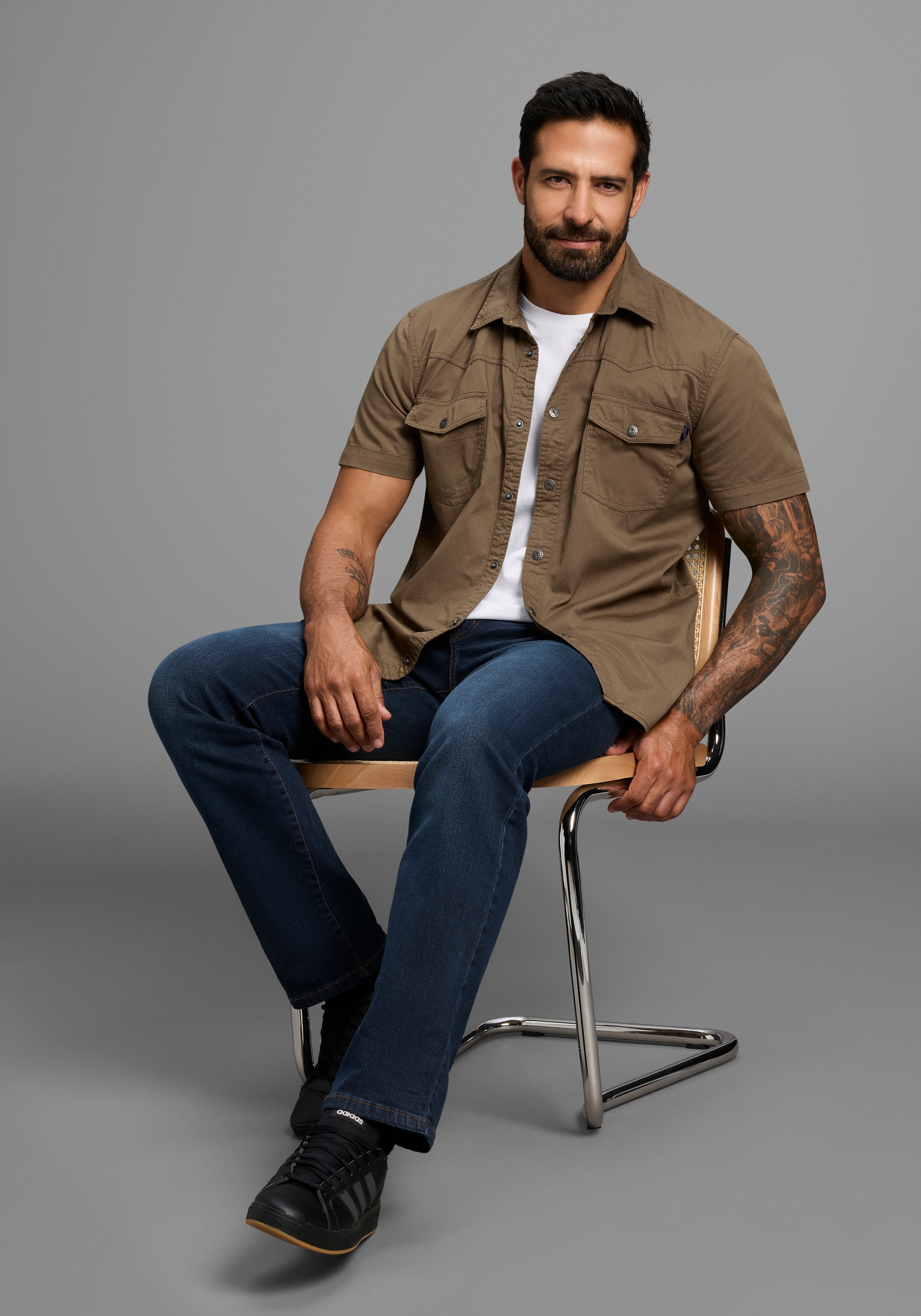 Arizona Kurzarmhemd, im Western-Stil