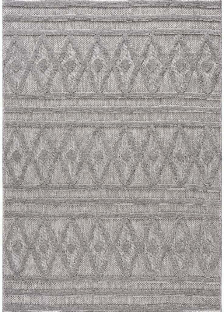 Carpet City Teppich »In-& Outdoorteppich Santorini 58538 , 3D-Effekt, Raute-Optik« rechteckig 5 mm Höhe Wetterfest & UV-beständig für Terrasse, Balkon, Küche, Flur