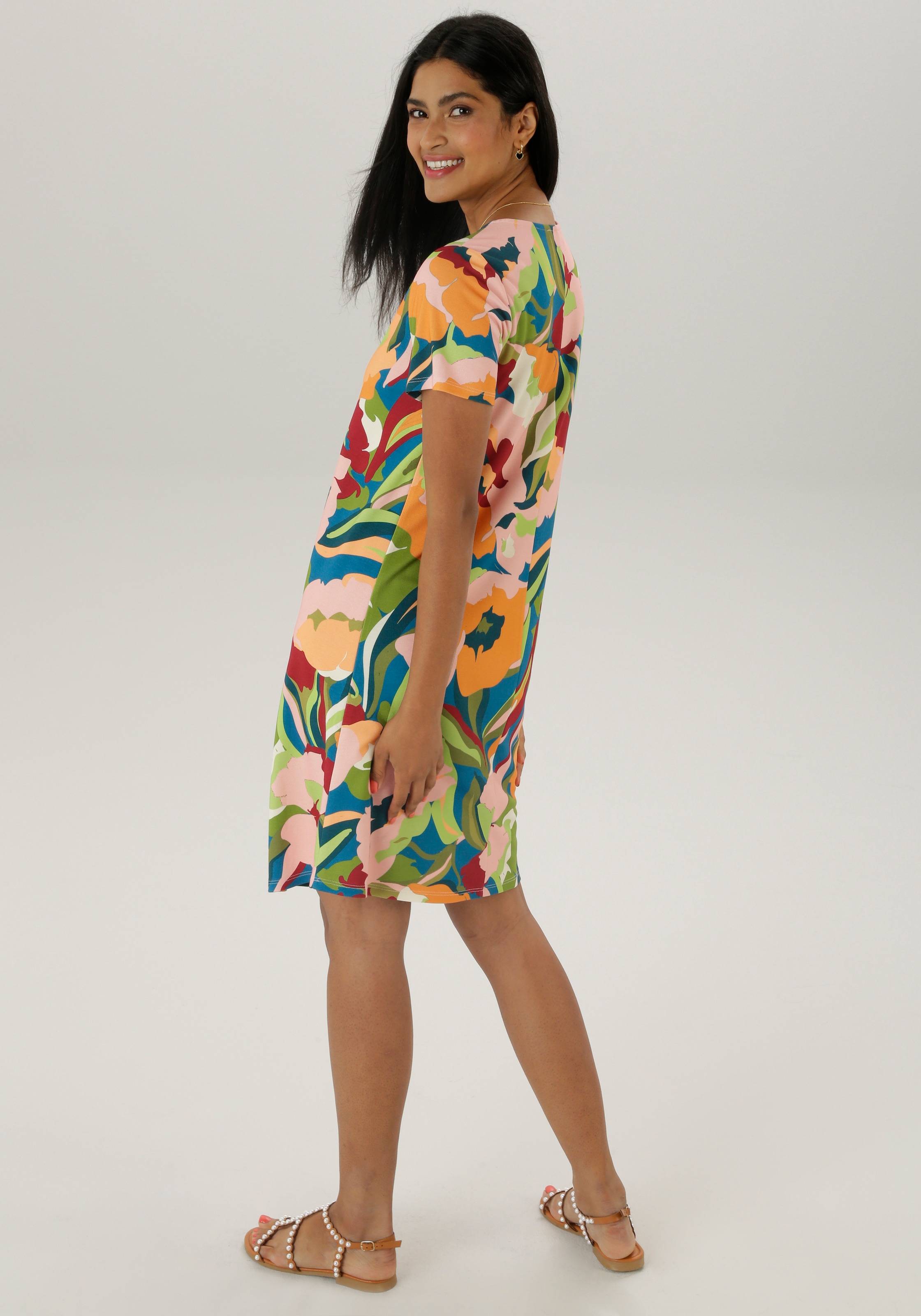 Aniston SELECTED Jerseykleid, in leichte A-Linien-Form