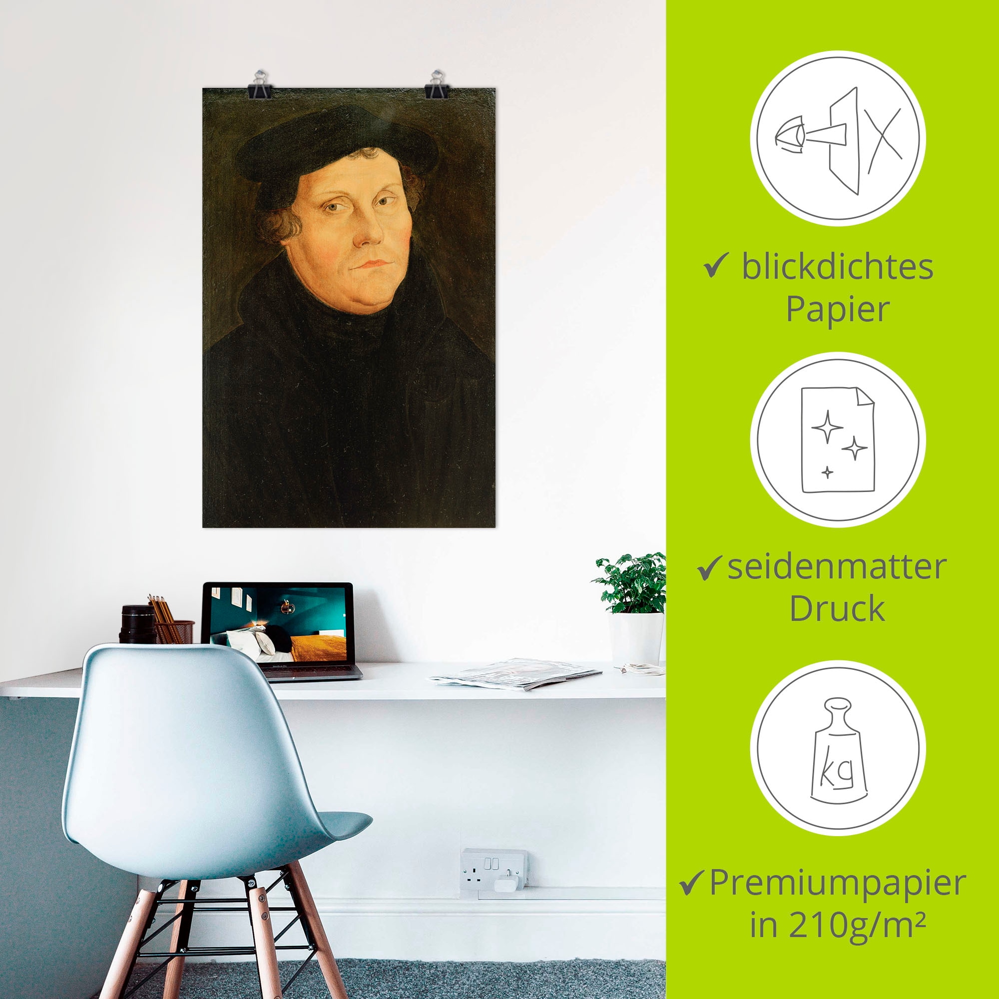 Artland Wandbild »Martin Luther«, Historische Persönlichkeiten, (1 St.), als Leinwandbild, Poster in verschied. Größen