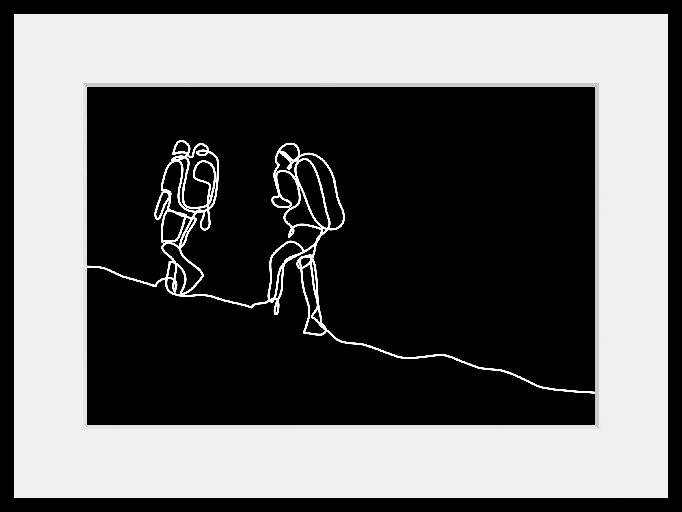 queence Bild »Mount Everest«, Frau-Mann-Kunst-Schwarz-Weiß-Sport-Berge, (1 St.), HD Premium Poster-Druck inkl. Holzrahmen