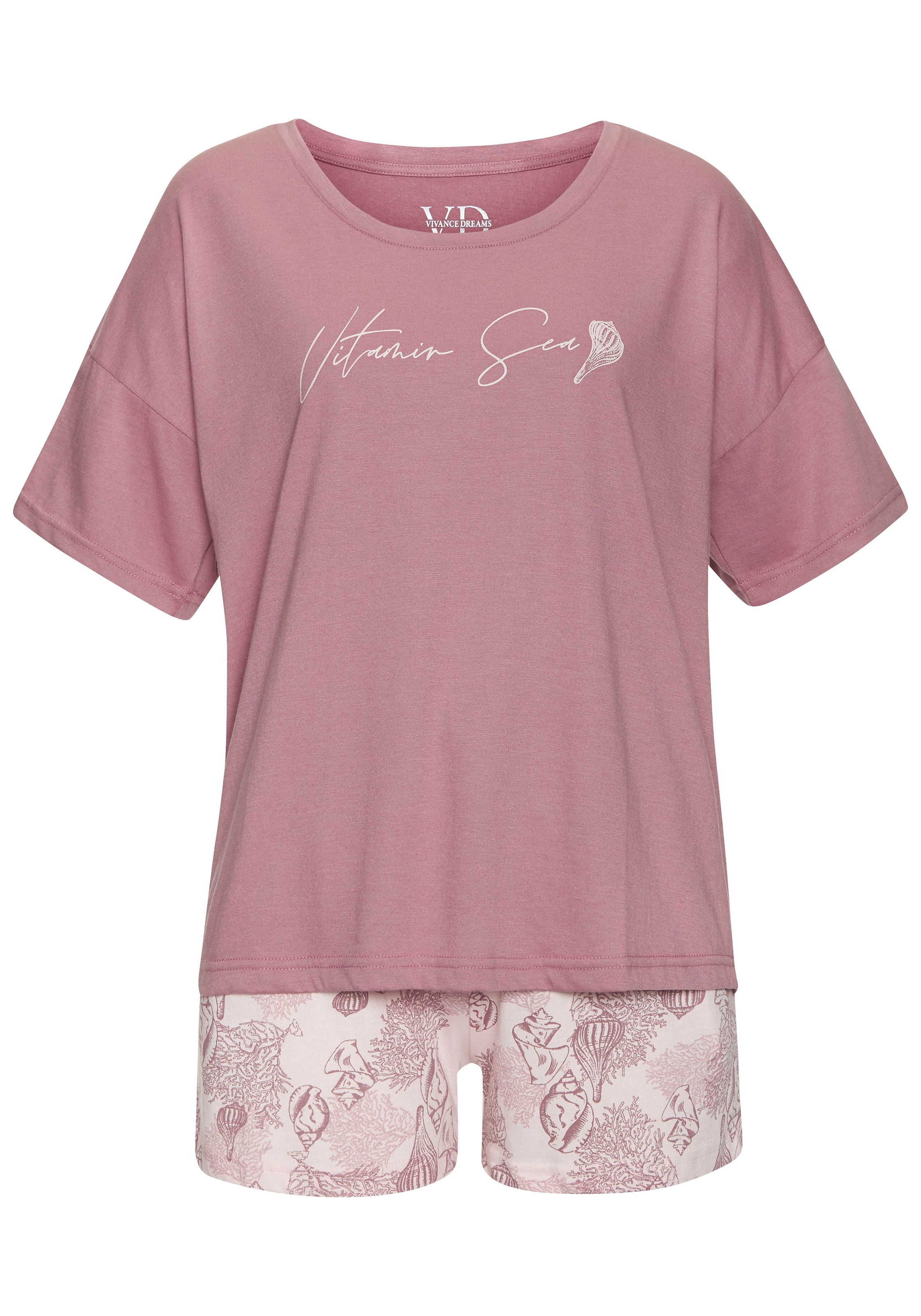 Vivance Dreams Shorty, (Set, 2 tlg.), Schönes Muschel-Muster