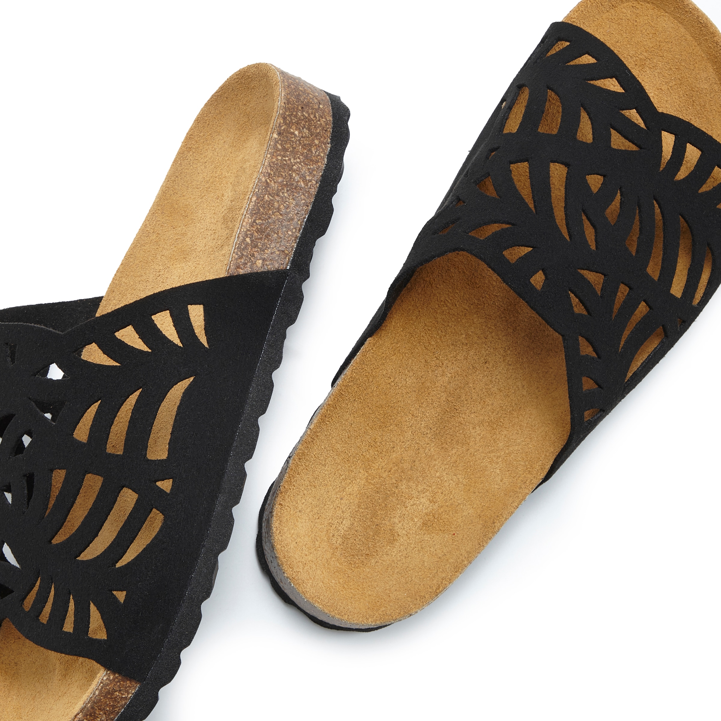 Vivance Pantolette »Mule, offener Schuh, Sandale, Sandalette, Sommerschuh,«  mit Korkfußbett und Lederanteil