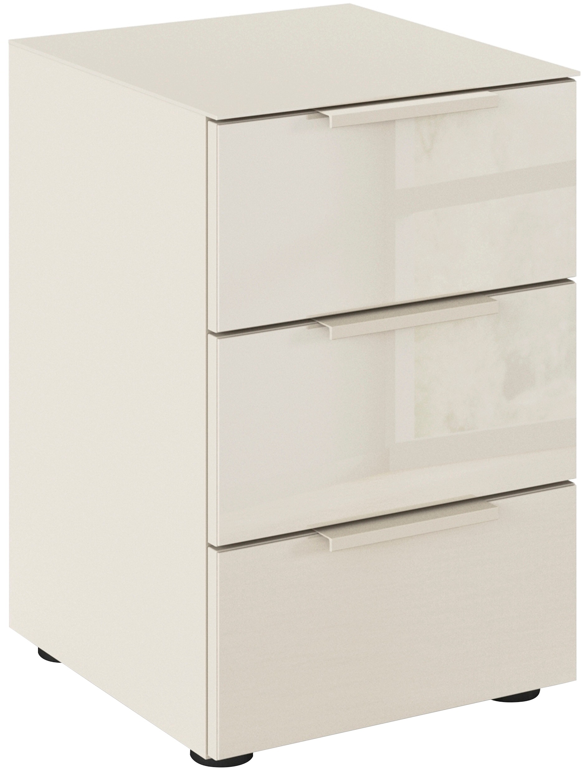 rauch Nachtkommode »Nachttisch Nachtschrank Nachtkonsole FLIPP mit Glasfront«, (Breite 40 cm), mit 3 Schubladen und Soft-Close-Funktion, Oberboden und Front Glas