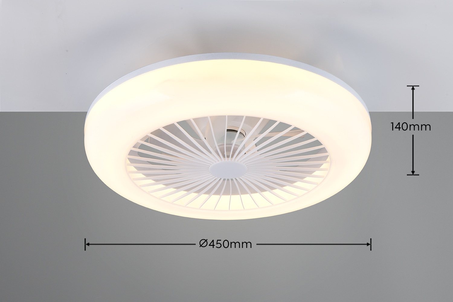 REALITY Leuchten LED Deckenleuchte »MORA mit Ventilator, Deckenventilator mit Licht inkl. Fernbedienung« LED-Board 1 Stk. warmweiß - kaltweiß 3 Geschwindigkeiten Timer, LED dimmbar CCT Nachtlicht