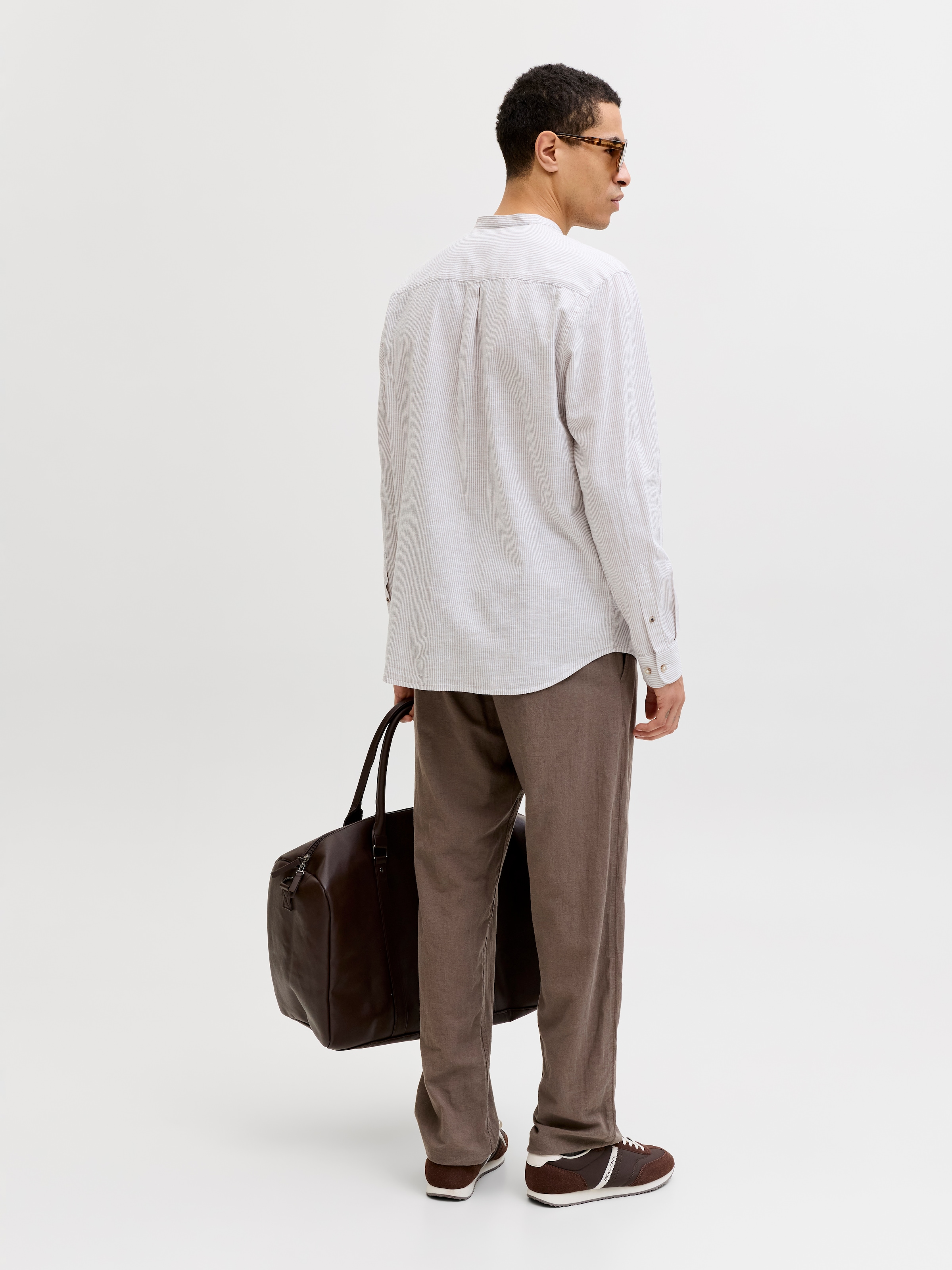 Jack & Jones Langarmhemd »JJESUMMER LINEN BLEND BAND SHIRT L/S SN« Baumwollmischung, regular fit