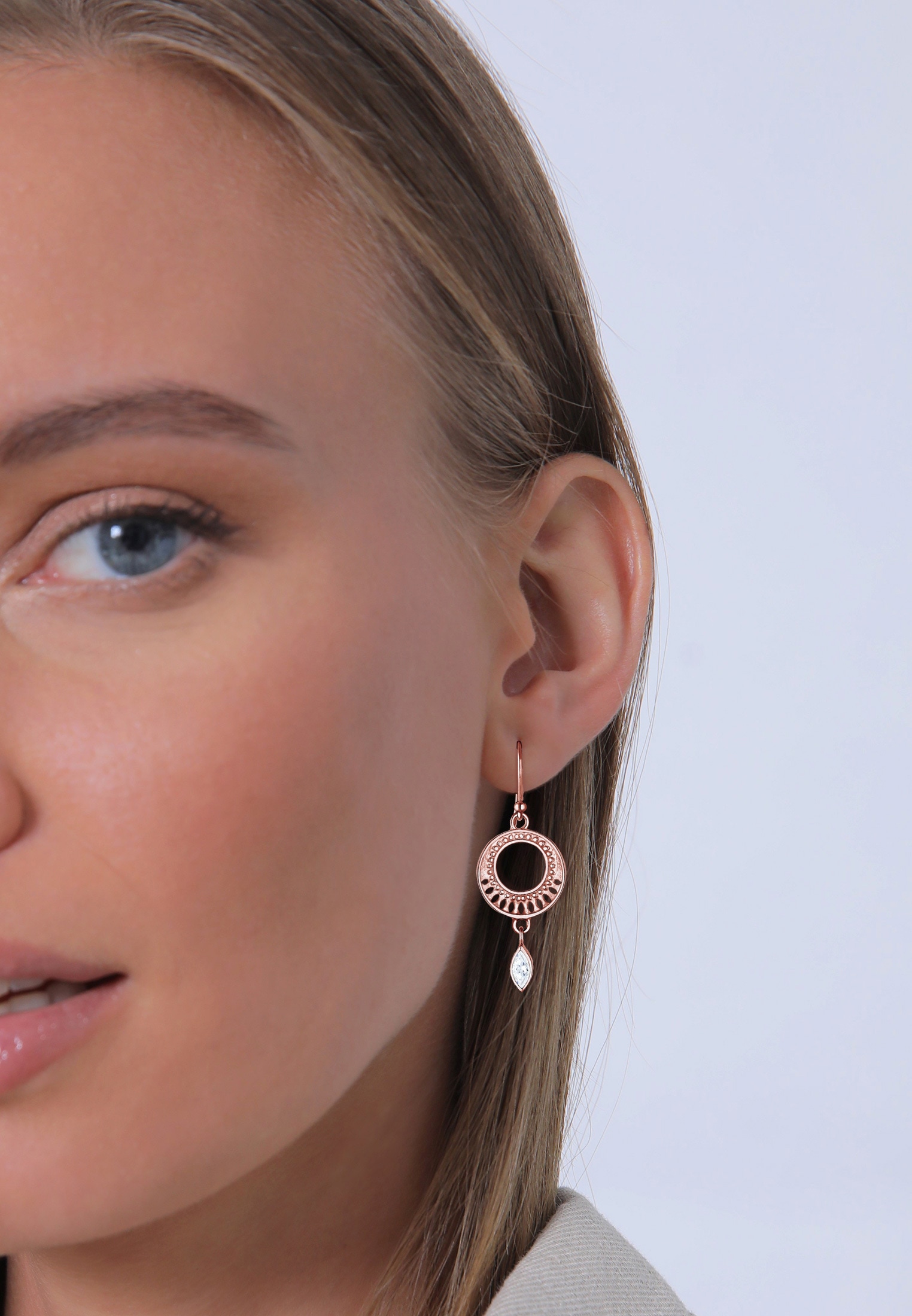 Elli Premium Paar Ohrhänger »Ohrringe Ohrhänger Ornament Zirkonia 925 Sterling Silber«