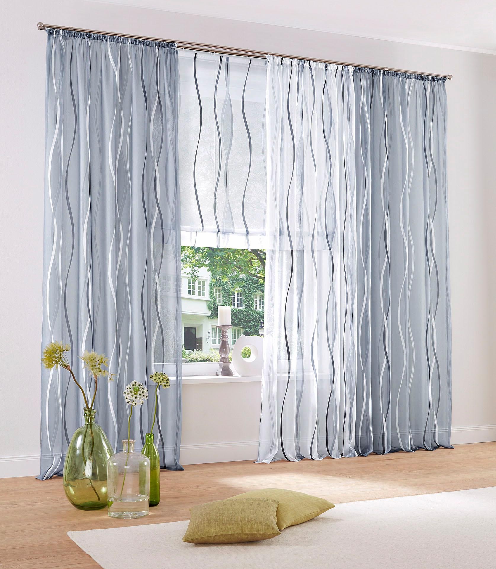 my home Gardine »Dimona«, (2 St.), 2er-Set, transparent, Voile, Polyester