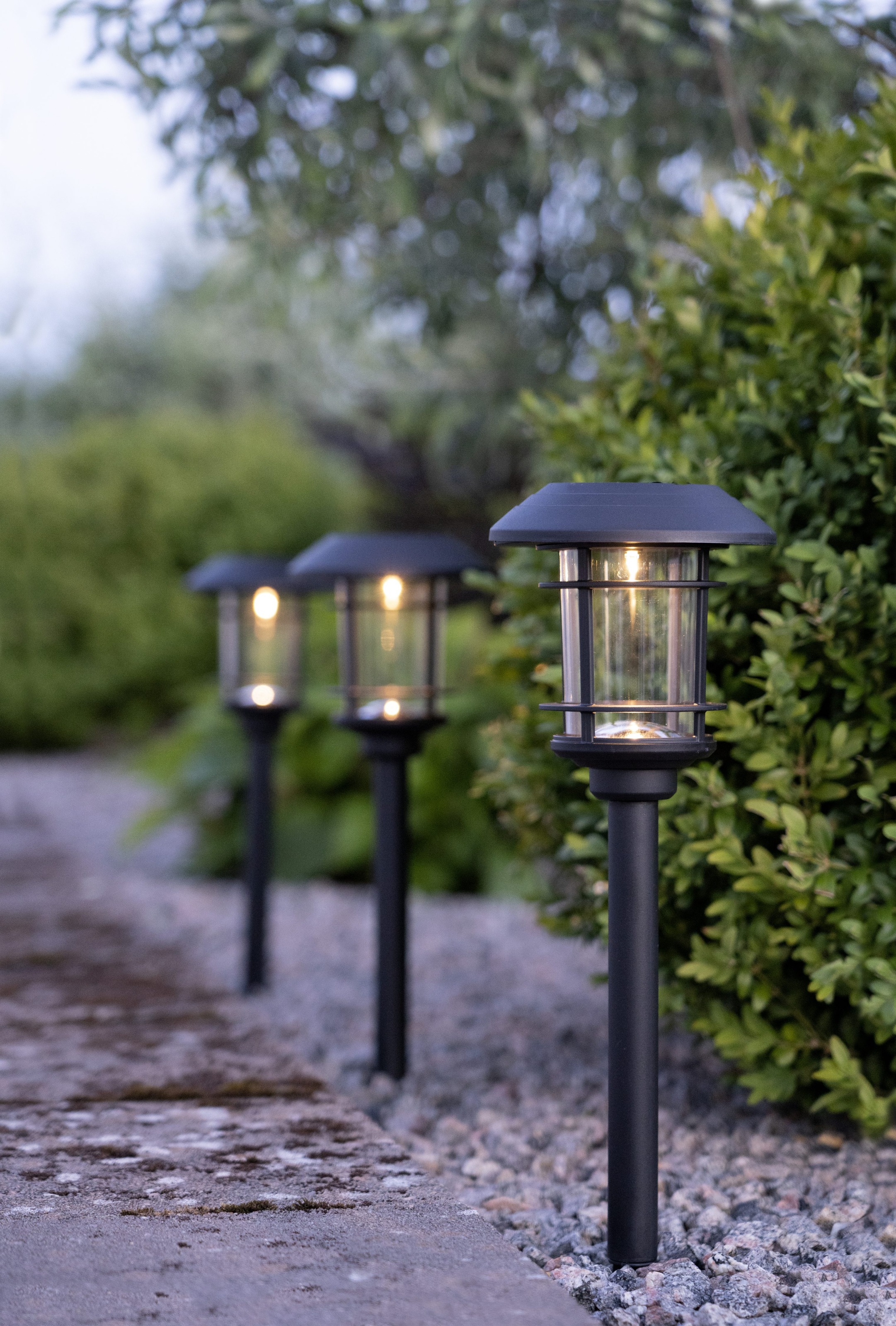 Parforce Traditional Hunting LED Solarleuchte »Solar-Wegleuchte Fride« LED-Board 3 Stk. Warmweiß 3er-Set, Dämmerungssensor, Bollard-Optik