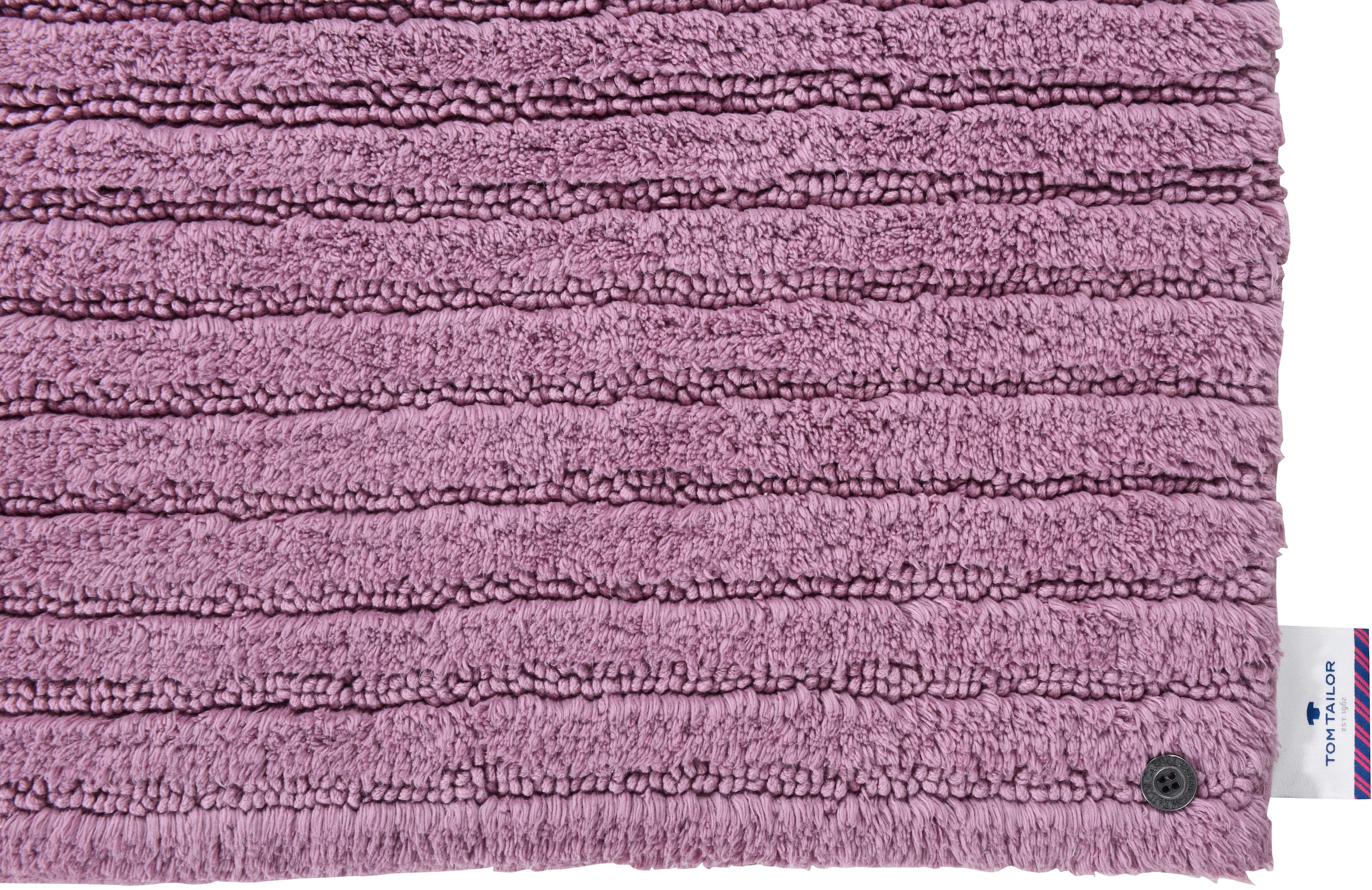 TOM TAILOR HOME Badematte »Cotton Stripes«, rutschhemmend beschichtet, fußbodenheizungsgeeignet-strapazierfähig, Uni Farben, gestreift, reine Baumwolle, Hoch-Tief Effekt