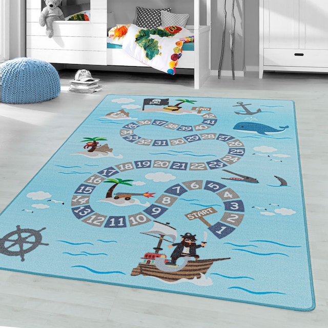 Ayyildiz Teppiche Kinderteppich »PLAY 2908«, rechteckig, robuster Kurzflor,Pirat,  Zahlen Spiele Teppich,Kinderzimmer kaufen bei OTTO