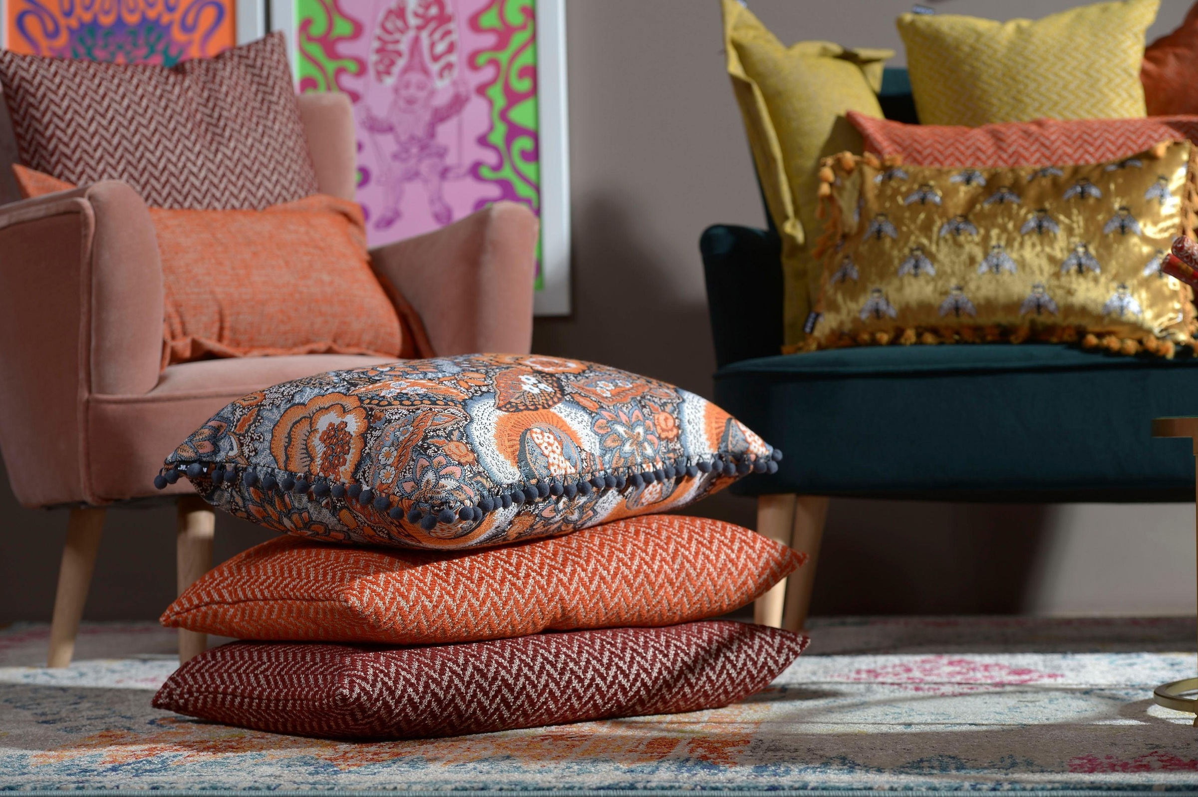 H.O.C.K. Dekokissen »Zircono« mit Ethnomuster, Kissenhülle mit Füllung, 1 Stück