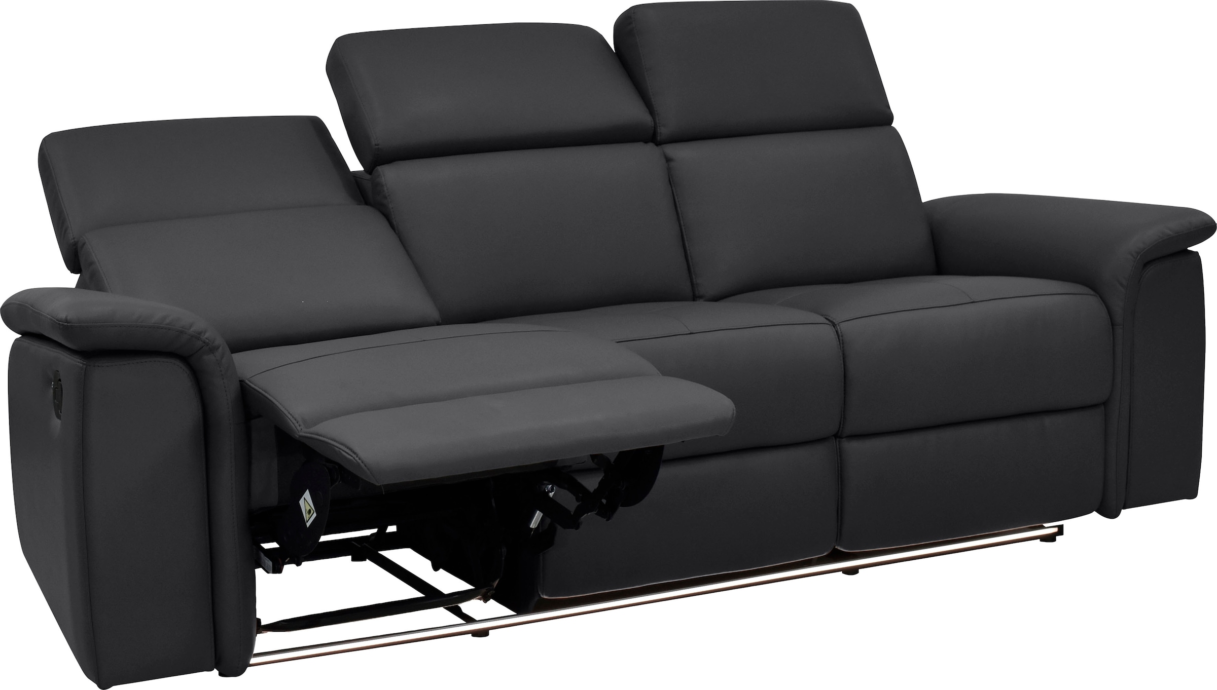 Places of Style 3-Sitzer »Pareli 229cm, manuelle u. elektr. Relaxfunktion in 2 Sitzen«, USB, KT-Verstellung, LED Beleuchtung, in Echtleder, Kunstleder, Web