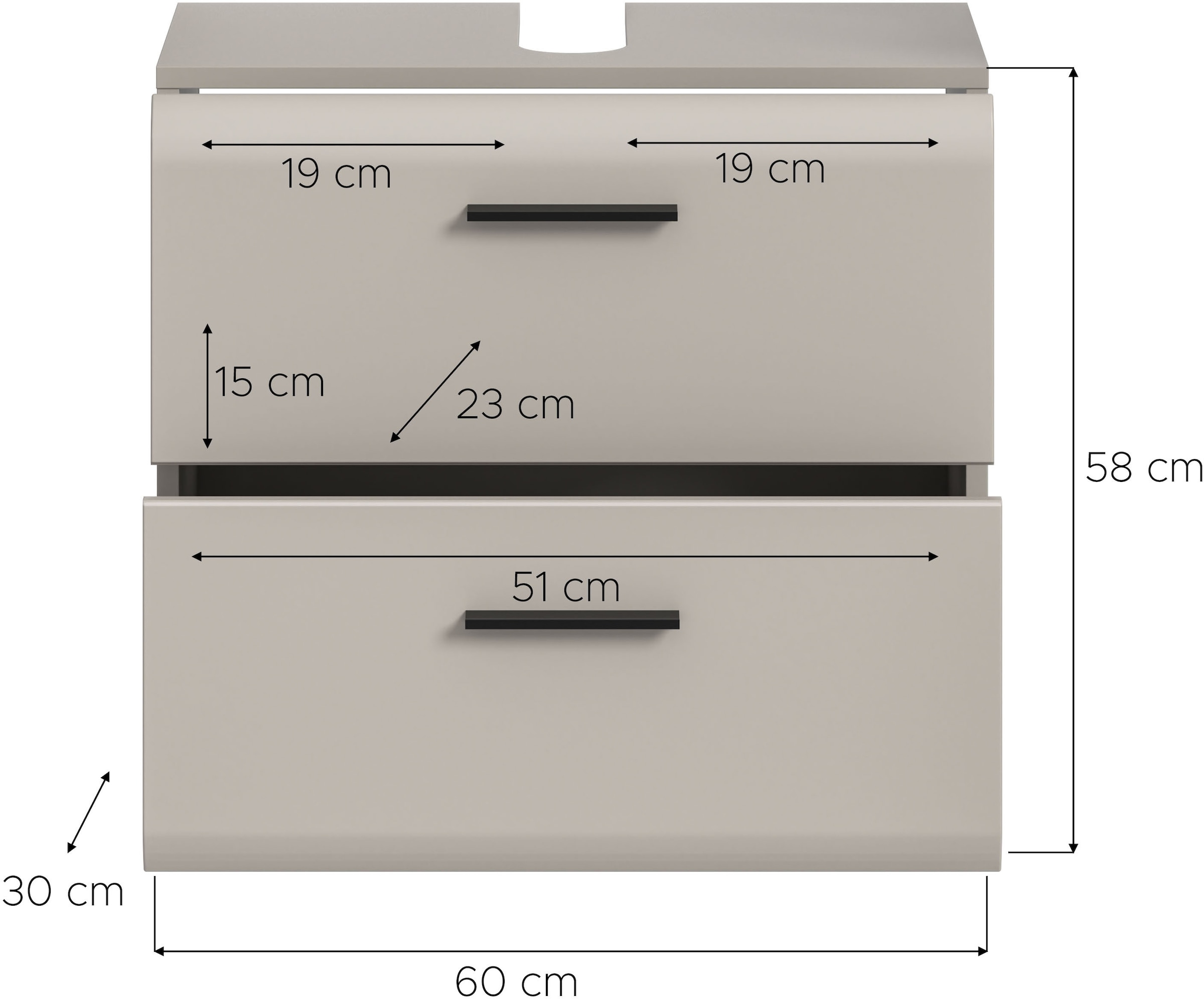 welltime Waschbeckenunterschrank »FLORENZ, Waschbeckenunterschrank mit Rollen, hochwertige MDF-Front« 1 Stk. tlg. Waschbeckenunterschrank, WBU, Unterschrank, Bad, Badezimmer