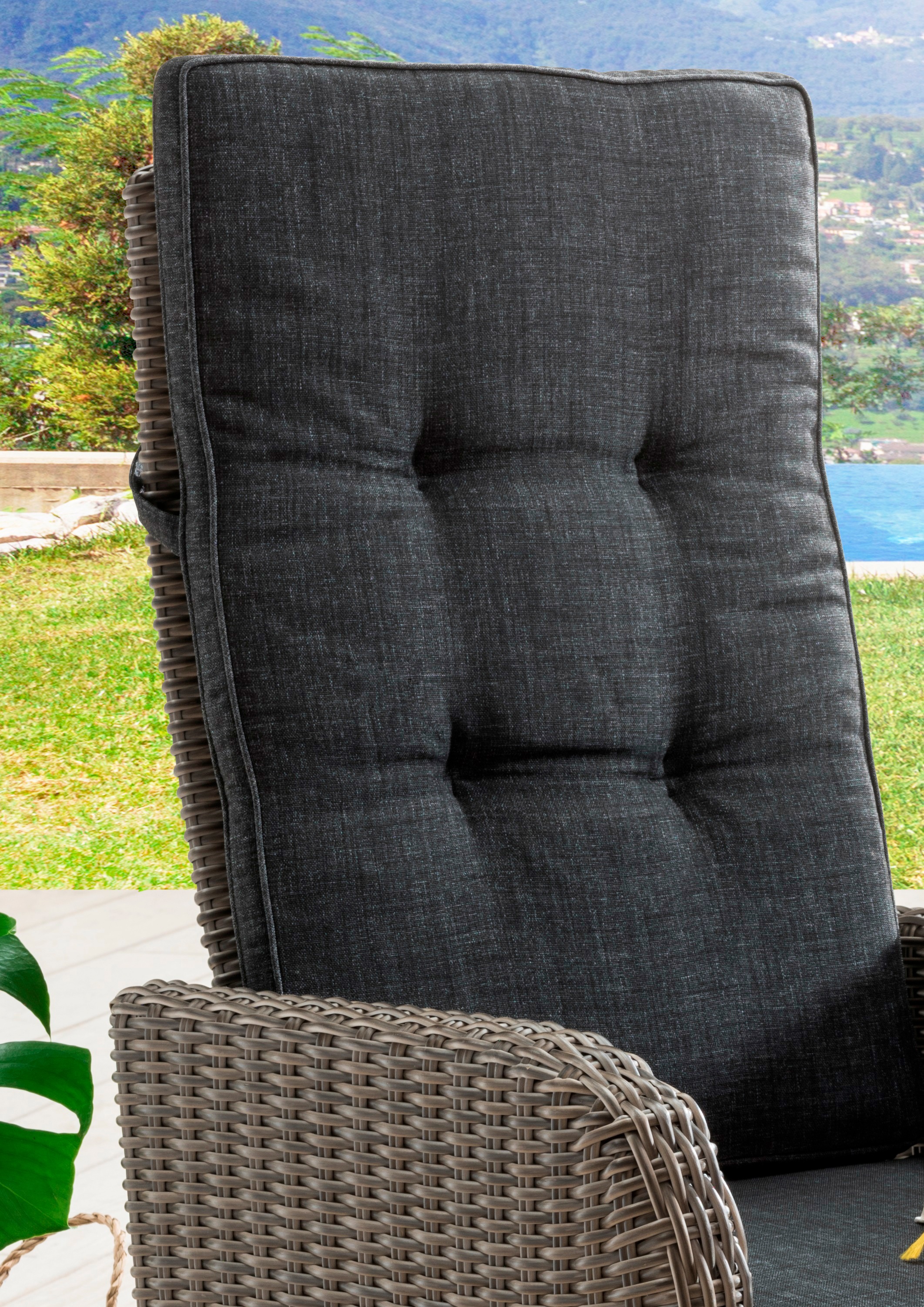 Destiny Sessel »PALMA CASA«, (Set), Aluminium, Polyrattan, inkl. Fußhocker und Auflagen