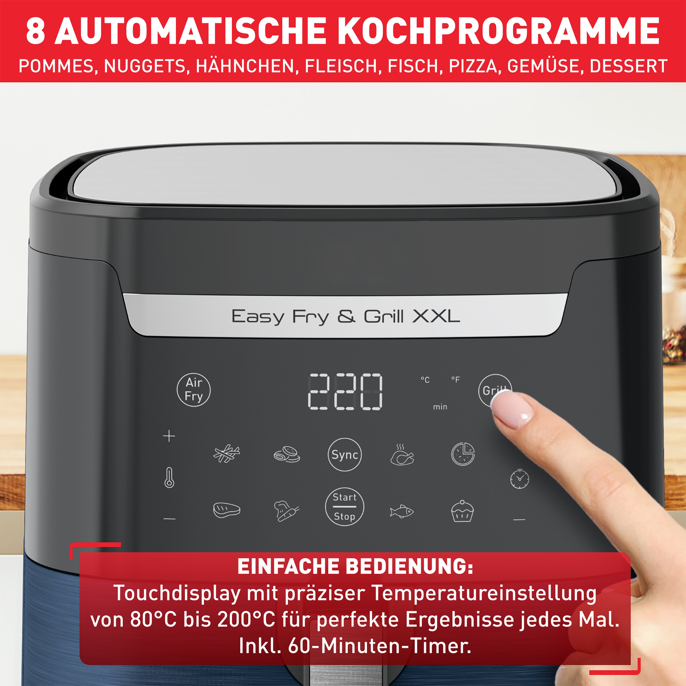 Tefal Heißluftfritteuse »EY8014 Easy Fry & Grill XXL«, 1830 W