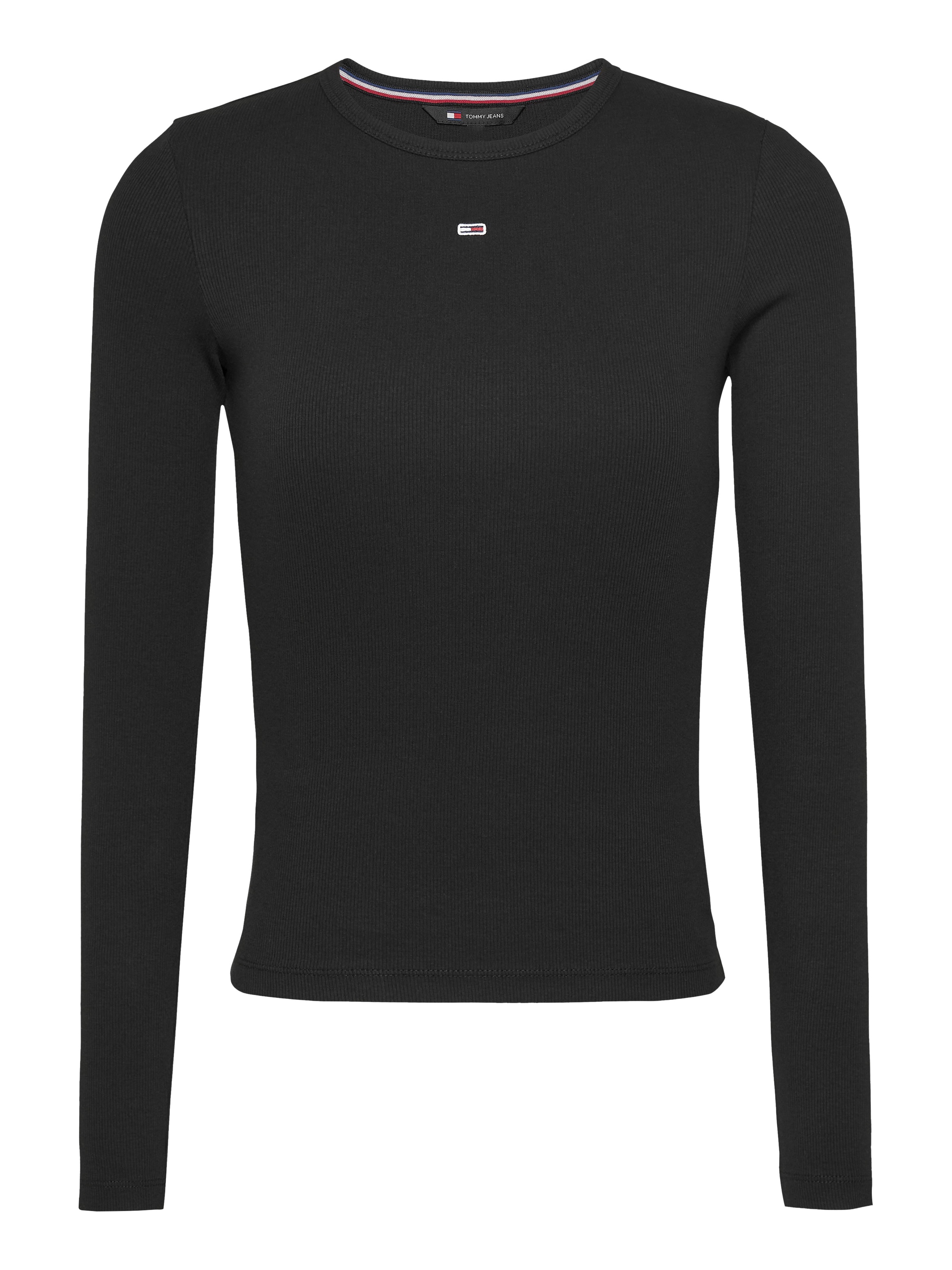 Tommy Jeans Langarmshirt »TJW SLIM ESSENTIAL RIB LS«, mit Logostickerei