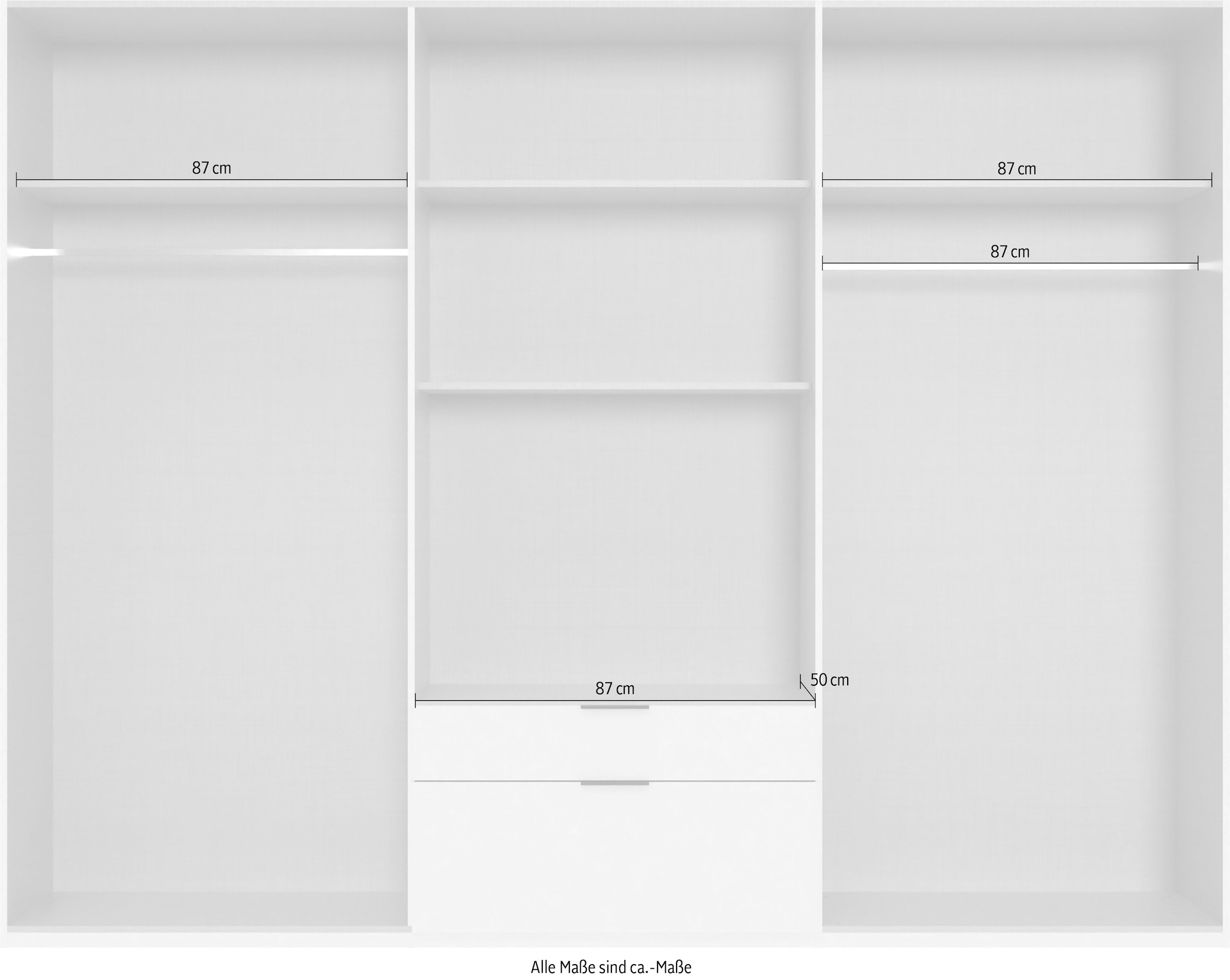 Wimex Drehtürenschrank »Mugano« mit langen oder kurzen Griffen aus Metall,  in vielen Breiten, 208 oder 236 cm hoch, Made in Germany
