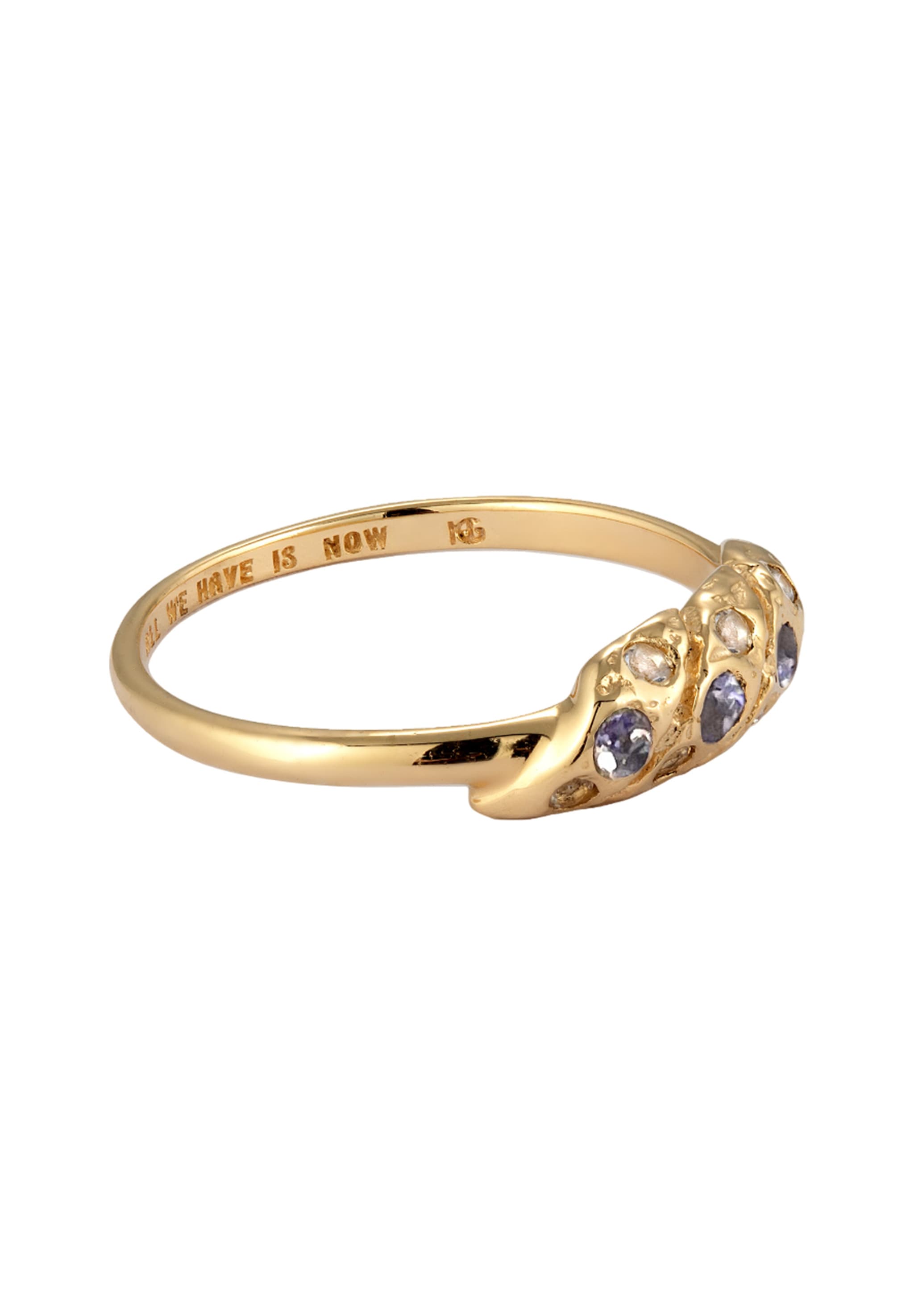 HAZE & GLORY Silberring »Ring Mondstein Lolith 375 Gelbgold - REEF Ring«