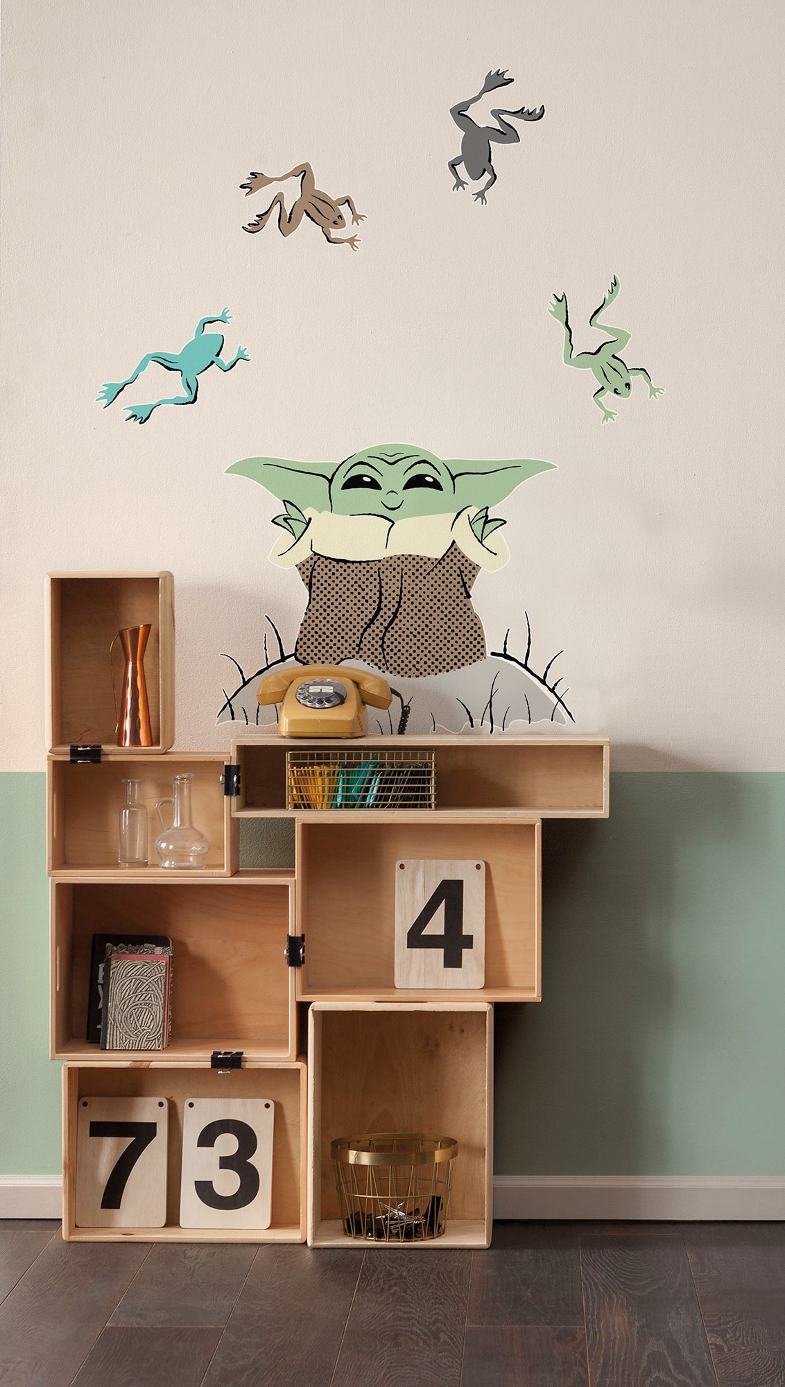 Komar Wandtattoo »Star Wars The Mandalorian Grogu Enchanted Frogs«, (1 St.), 50 x 70 cm (Breite x Höhe) - Kinderzimmer, Wandsticker