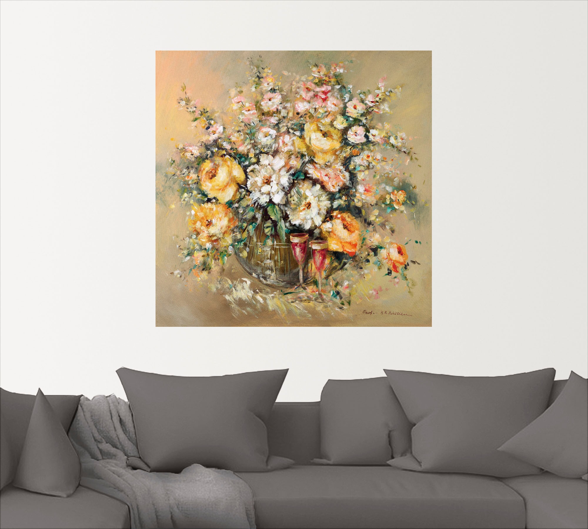 Artland Wandbild »Blumen und Spirituosen«, Blumen, (1 St.), als Leinwandbild, Poster, Wandaufkleber in verschied. Größen