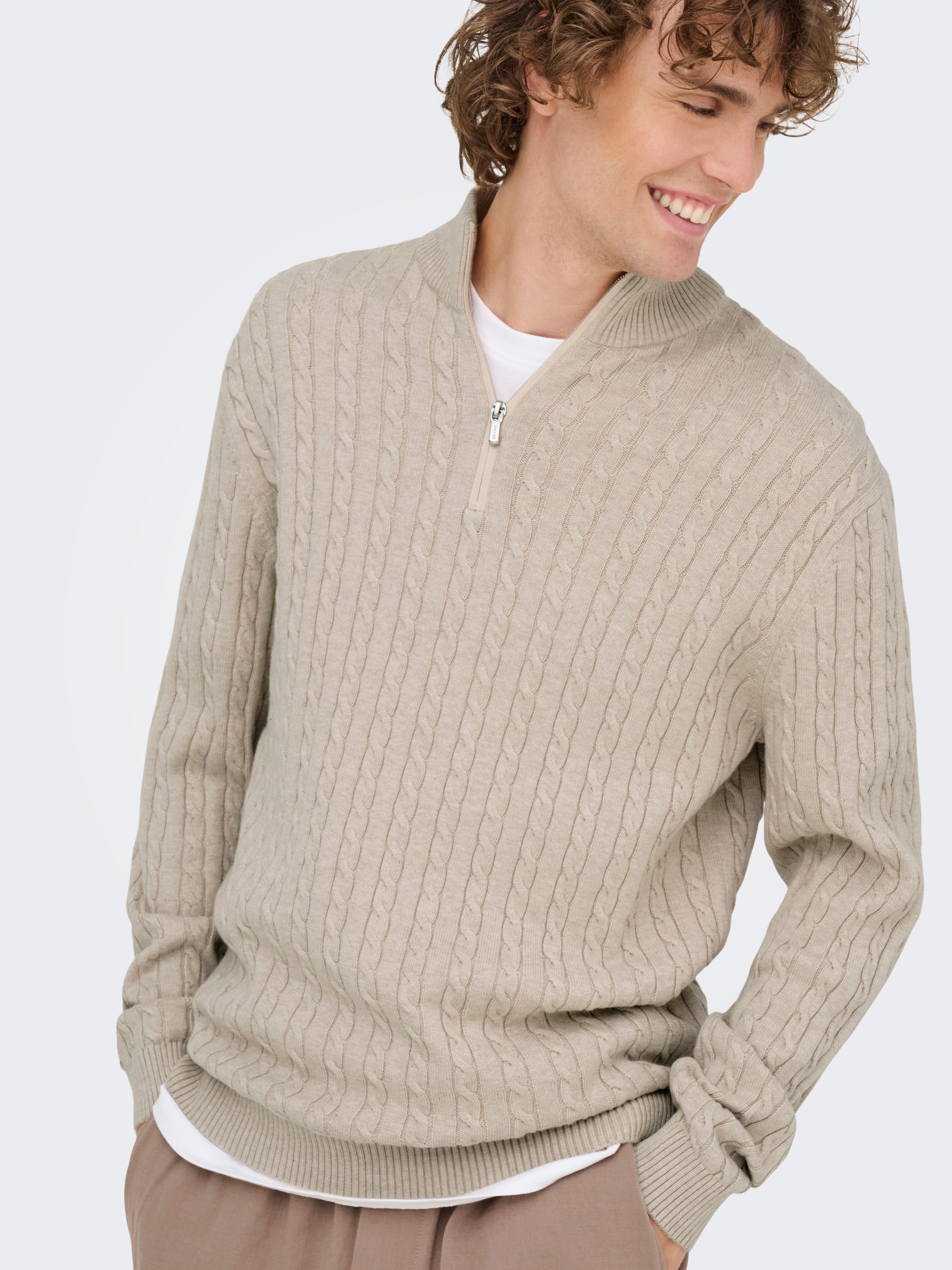 ONLY & SONS Troyer »ONSLOUI REG 12 CABEL HALF ZIP KNIT«