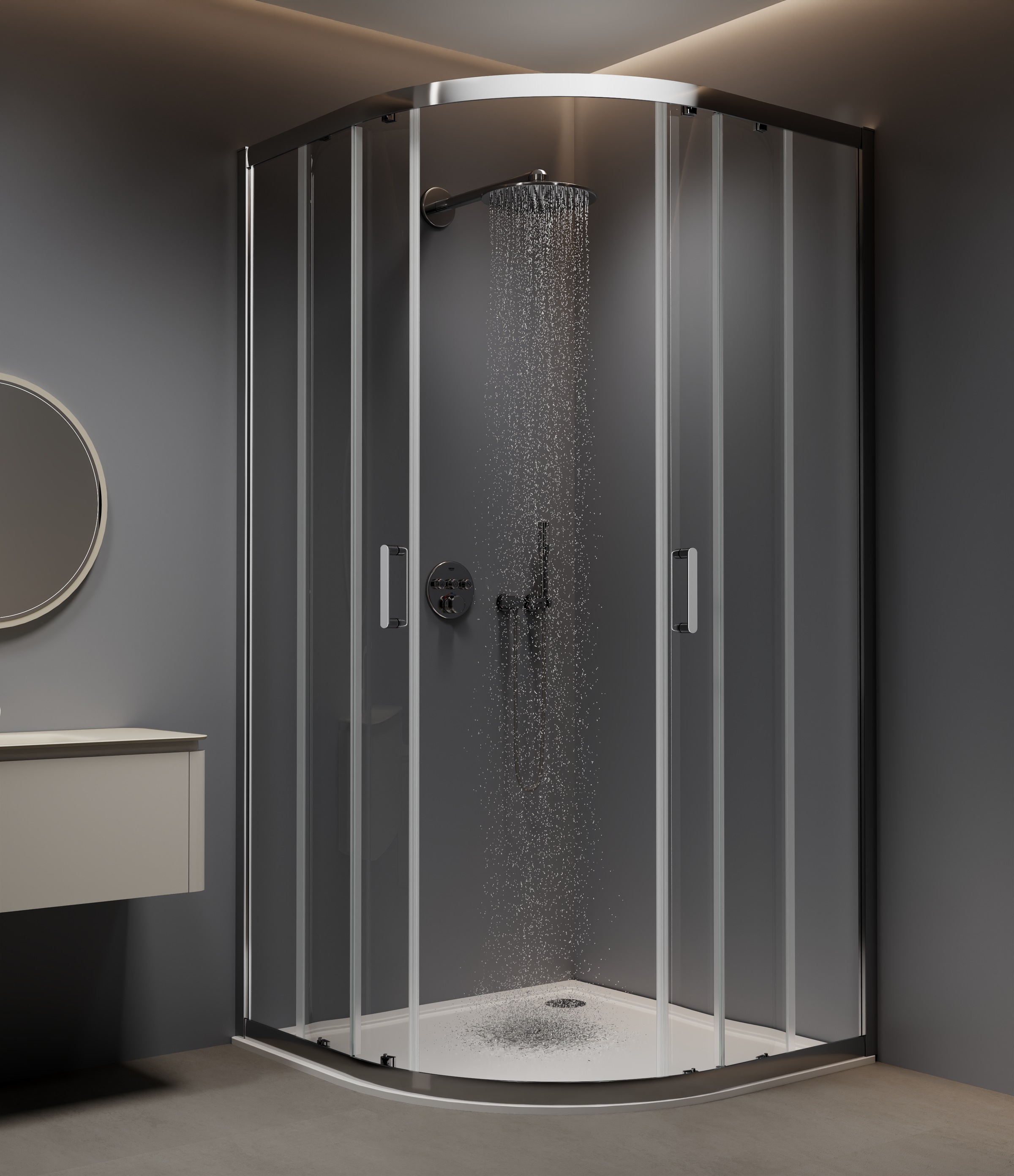 welltime Runddusche »New Trento« Extrahohe 195cm, mit verbessertem Rollensystem