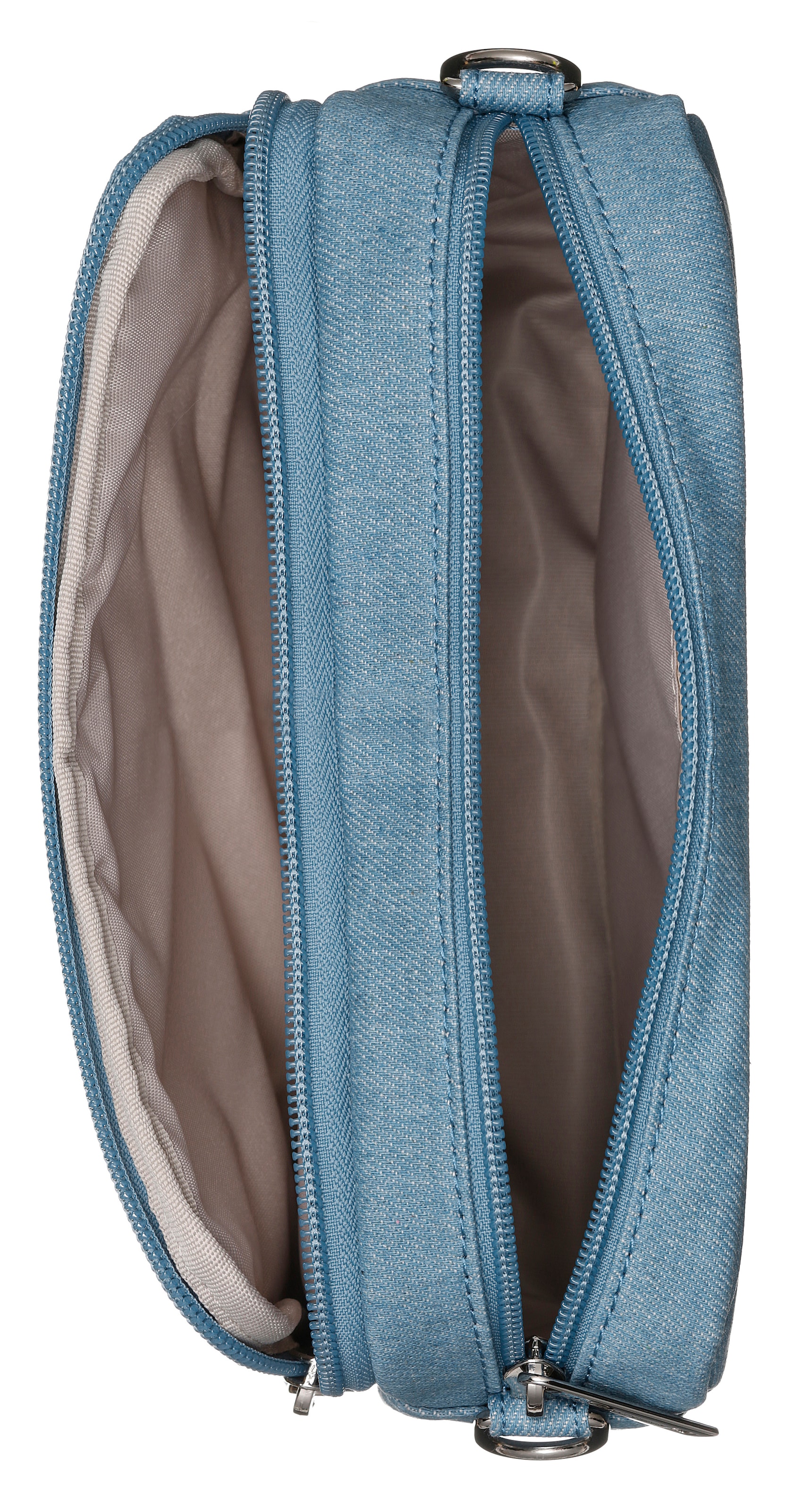 LANCASTER Umhängetasche »Crossbody bag Jeans Matelassé«, mit Kettendetails