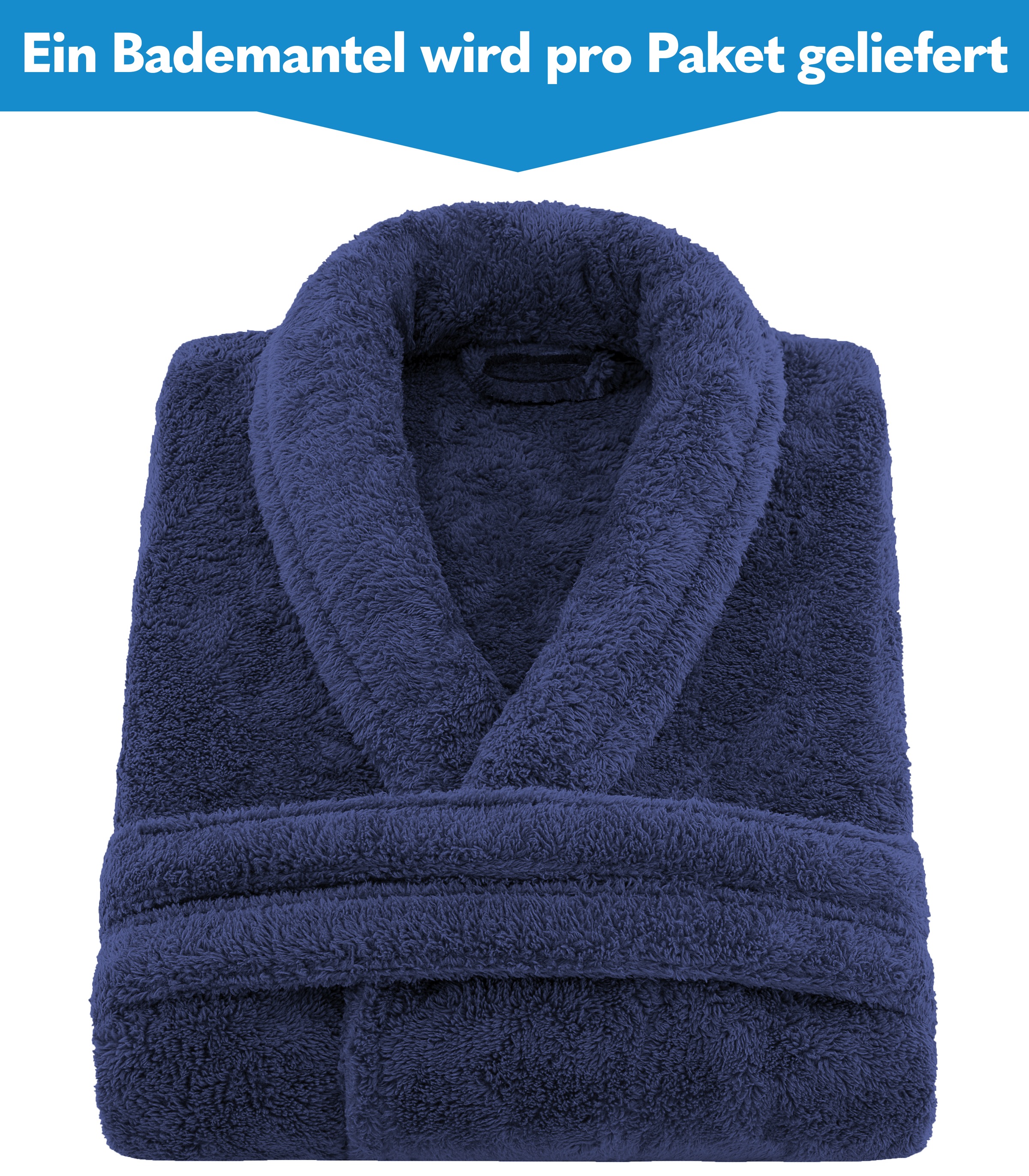 HAMMETEX Bademantel »Bademantel unisex, ultraweicher & flauschiger Fleecemantel« Packung, ideal für Sauna & Spa, Hotelbademantel, Morgenmantel blau, 