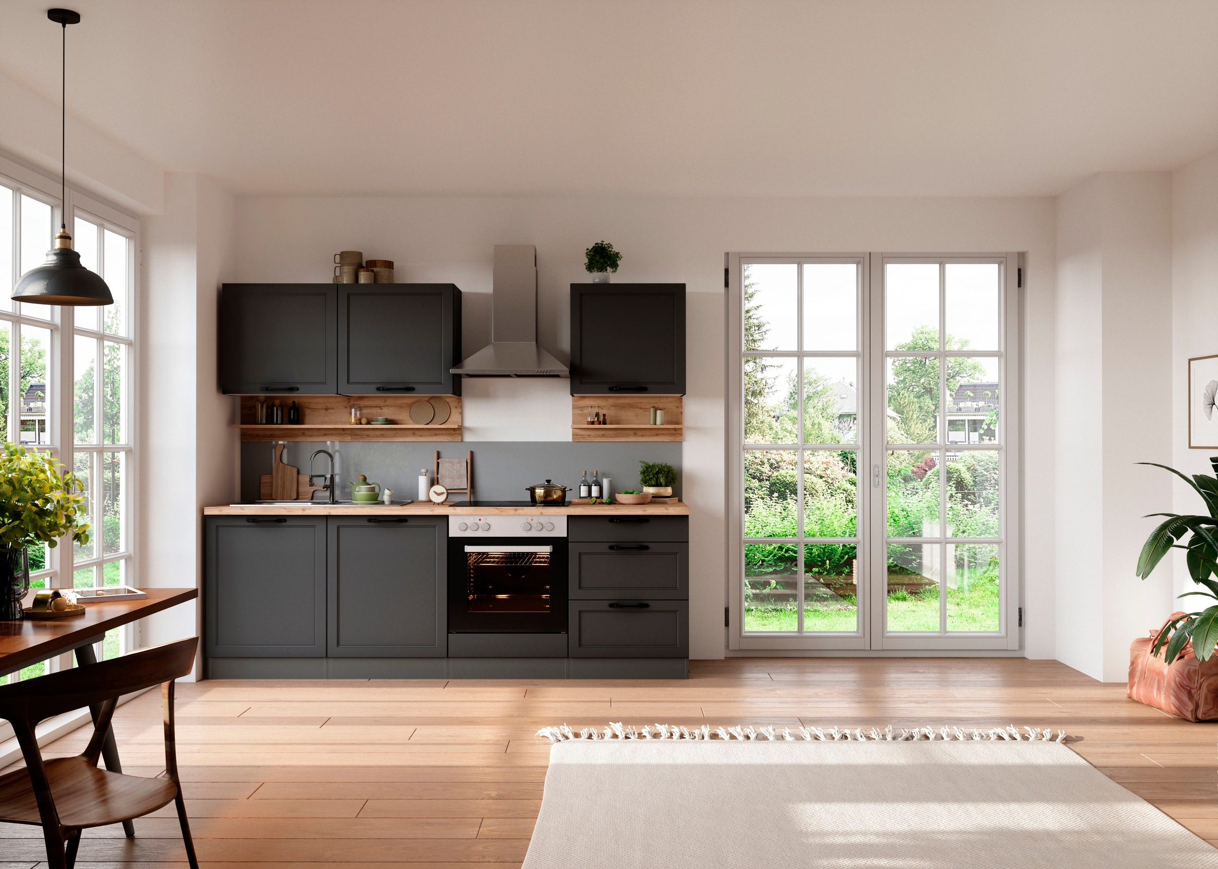 KOCHSTATION Küchenzeile »KS-Lana« 240 cm breit, wahlweise mit oder ohne E-Geräte