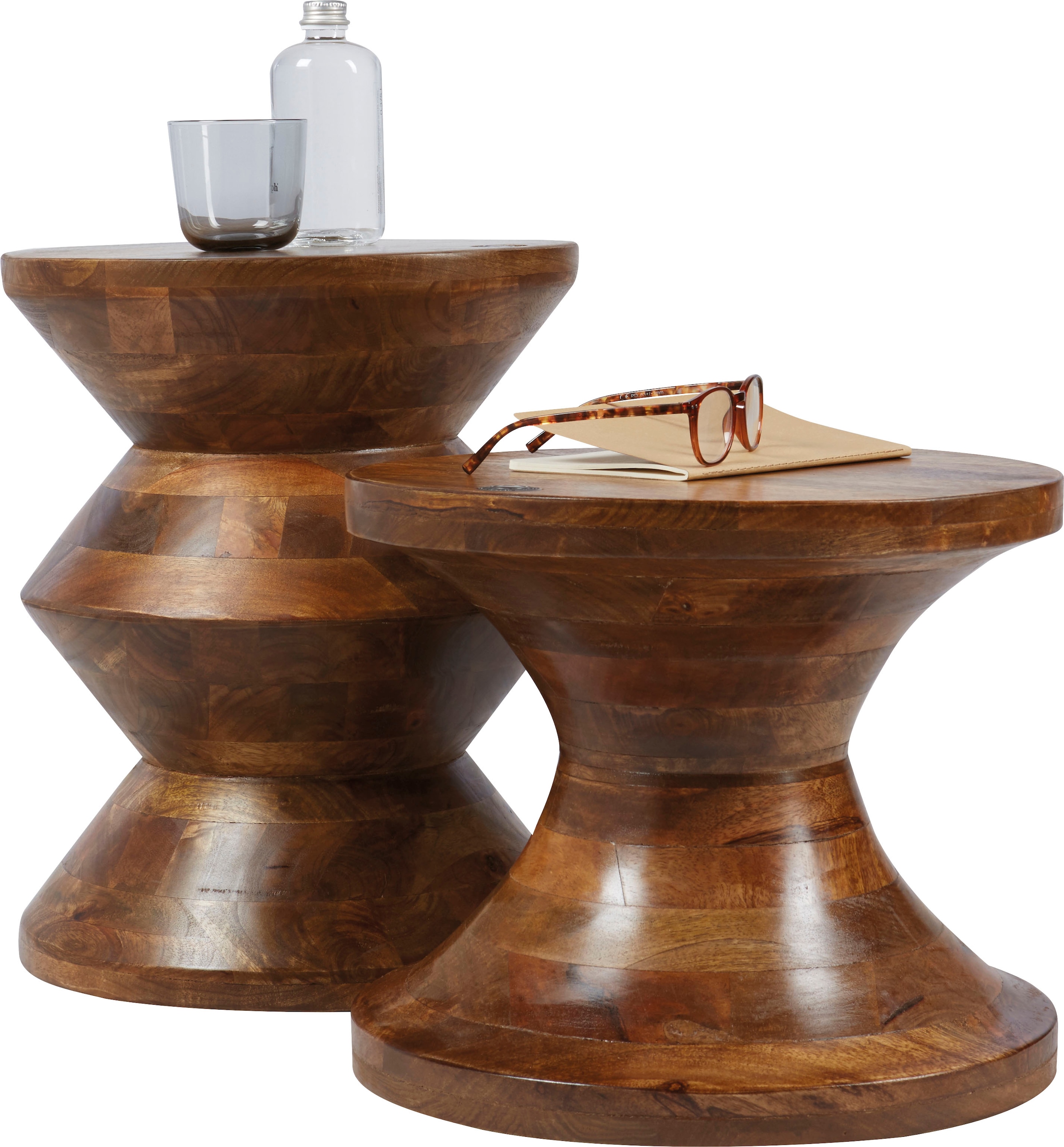 TOM TAILOR HOME Hocker »T-WOOD STOOL HIGH«, dekorativer Hocker aus Mangoholz, mit Knopfdetail