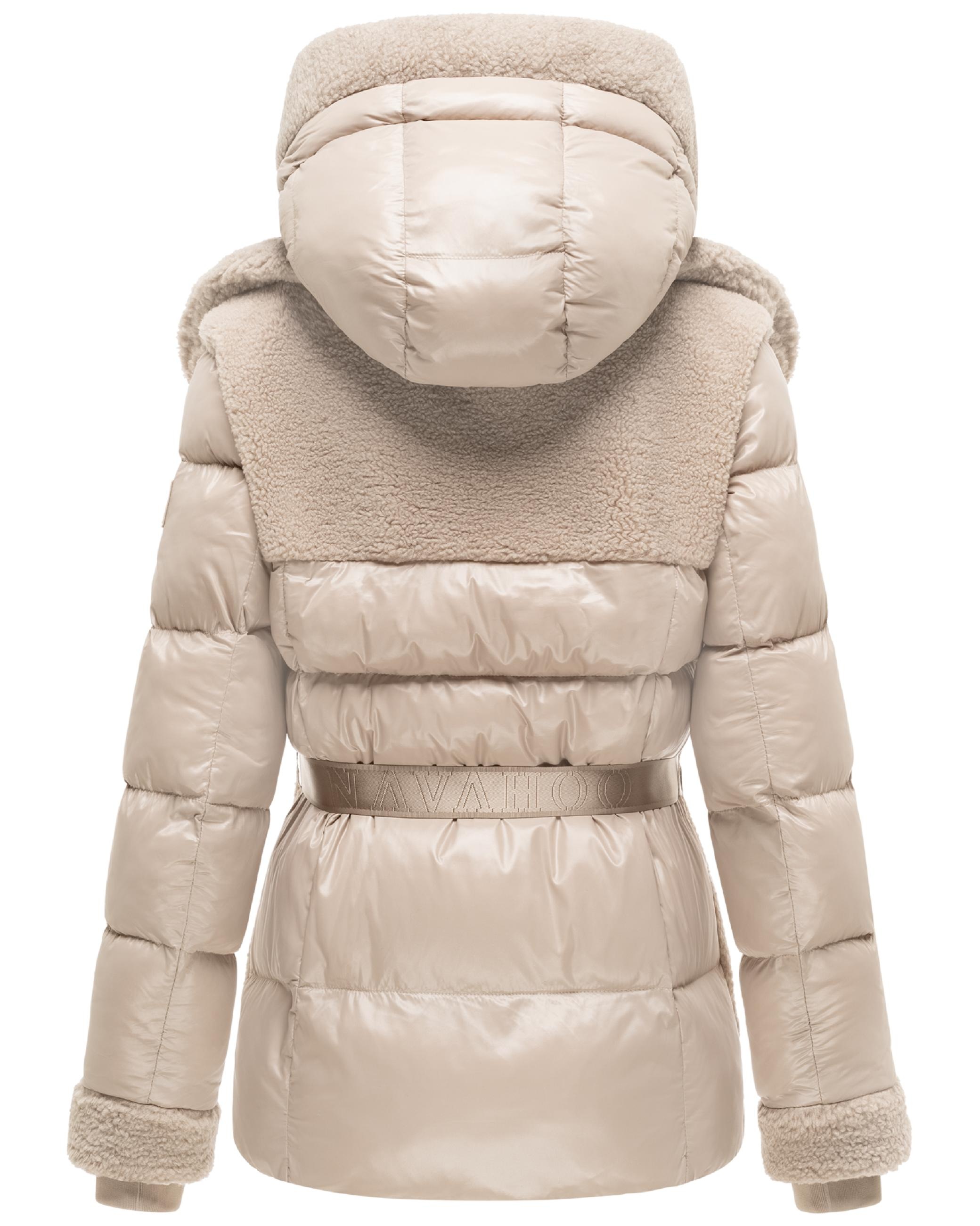 Navahoo Winterjacke »Winterjacke Kuschelhäschen 14« mit Kapuze Warme Jacke im Teddy-Stepp-Materialmix mit Kapuze