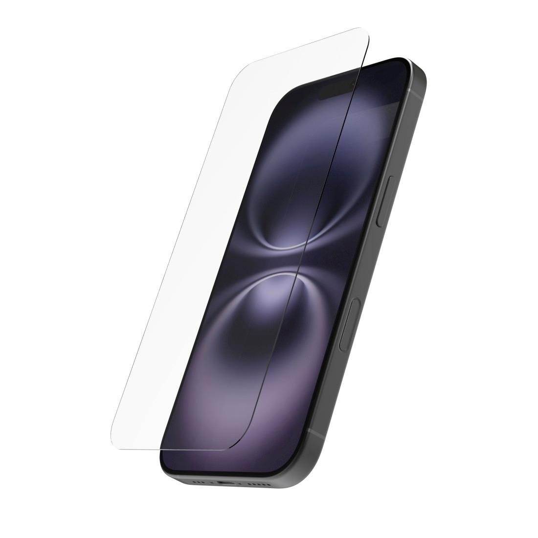 Hama Displayschutzglas »Displayschutz, Schutzglas für Apple iPhone 16 mit Montagehilfe,«, für iPhone 16, stoßfest, kratzfest, ultradünn