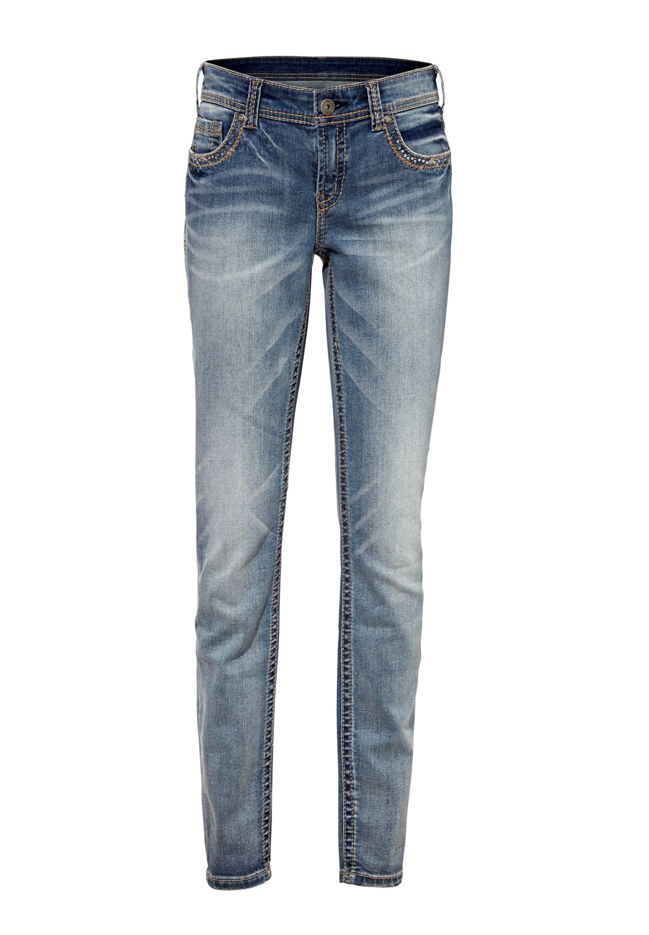 heine Röhrenjeans »Bauchweg-Jeans Röhrenjeans mit Stickerei«