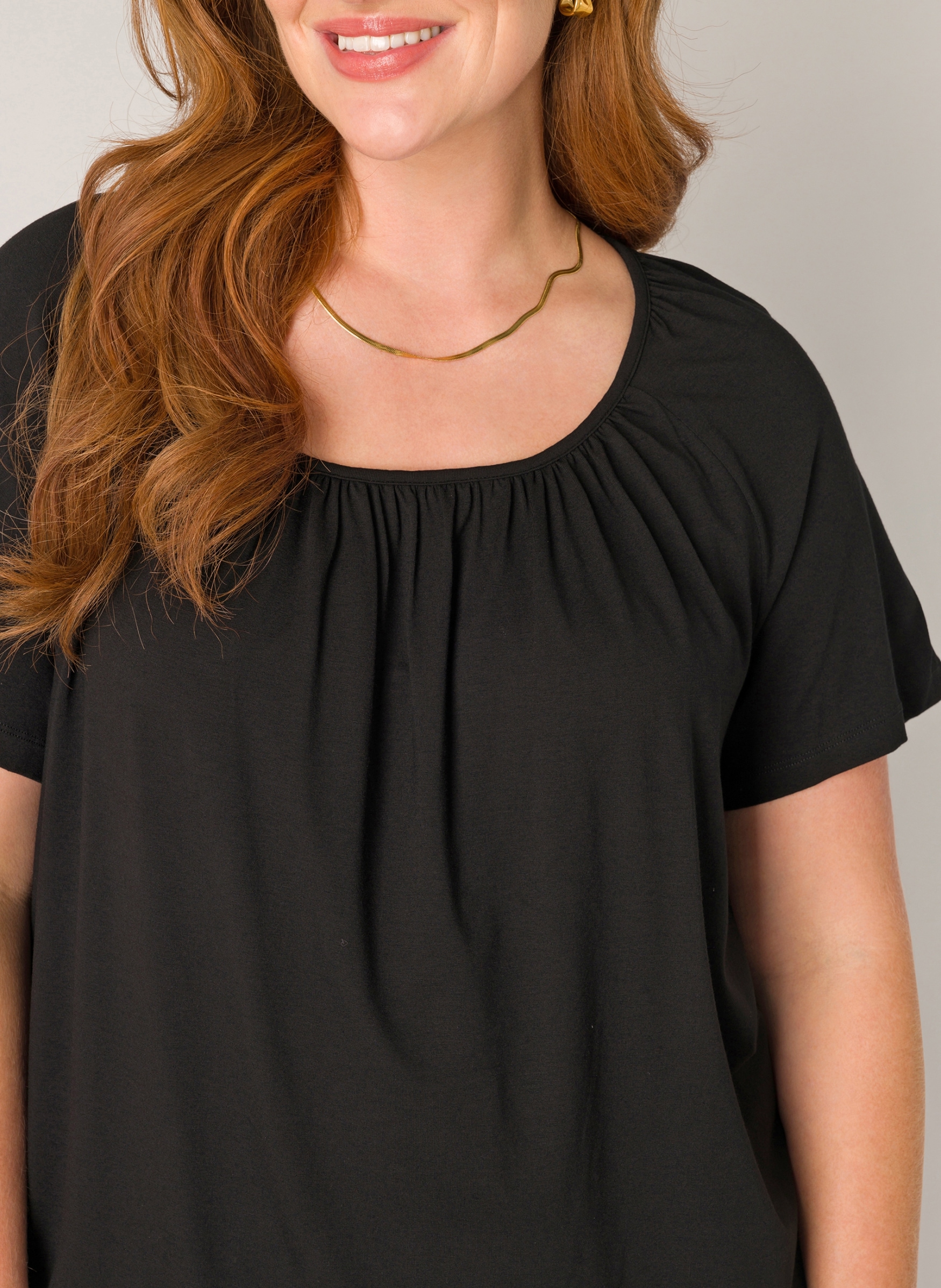 Base Level Curvy Ballonshirt »Yoni«, Elastischer Saum