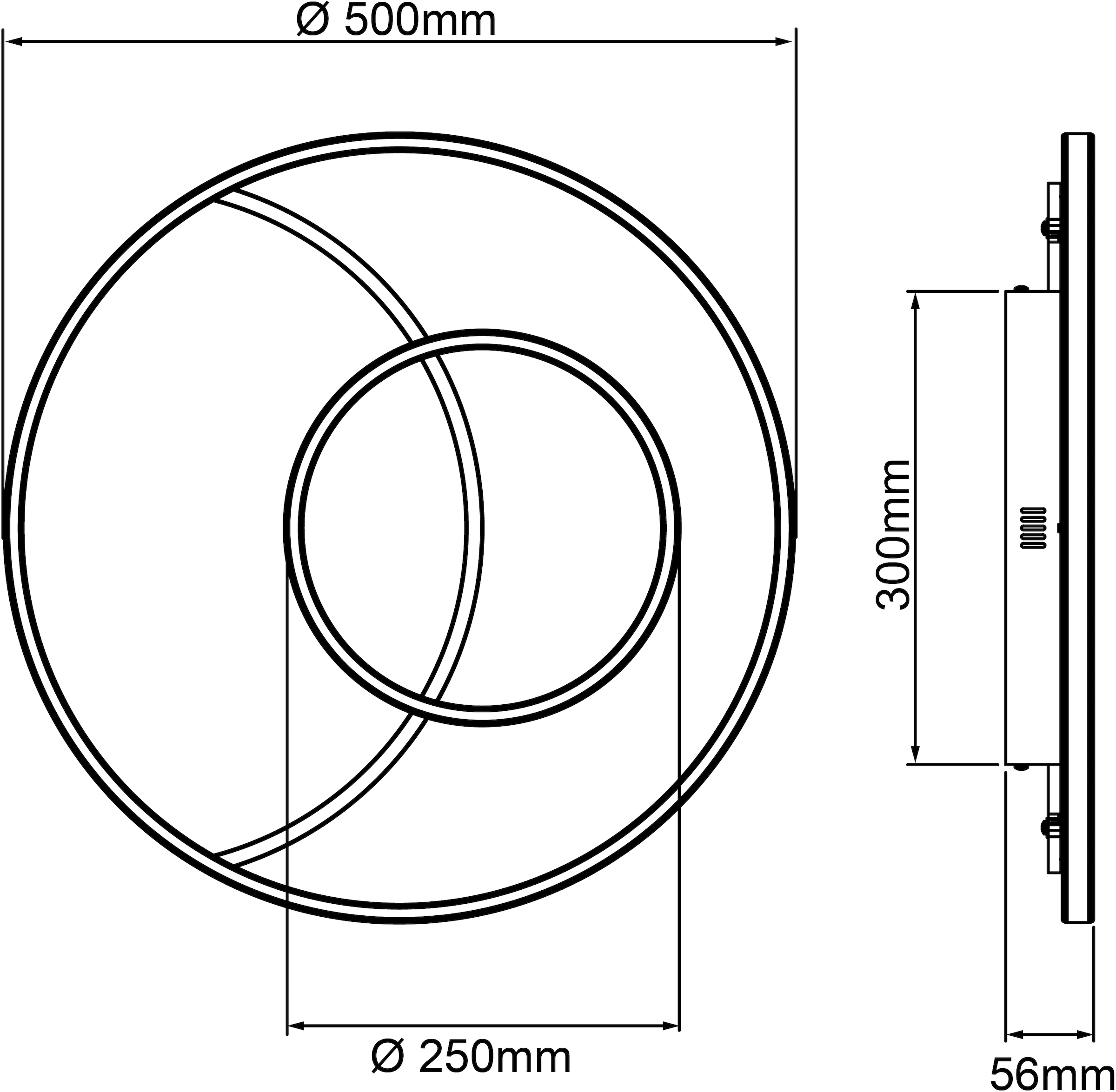 Brilliant LED Deckenleuchte »Merapi« LED-Modul 1 Stk. Warmweiß Ø 50,8 cm, 4100 lm, warmweißes Licht, Metall/Kunststoff, weiß/schwarz