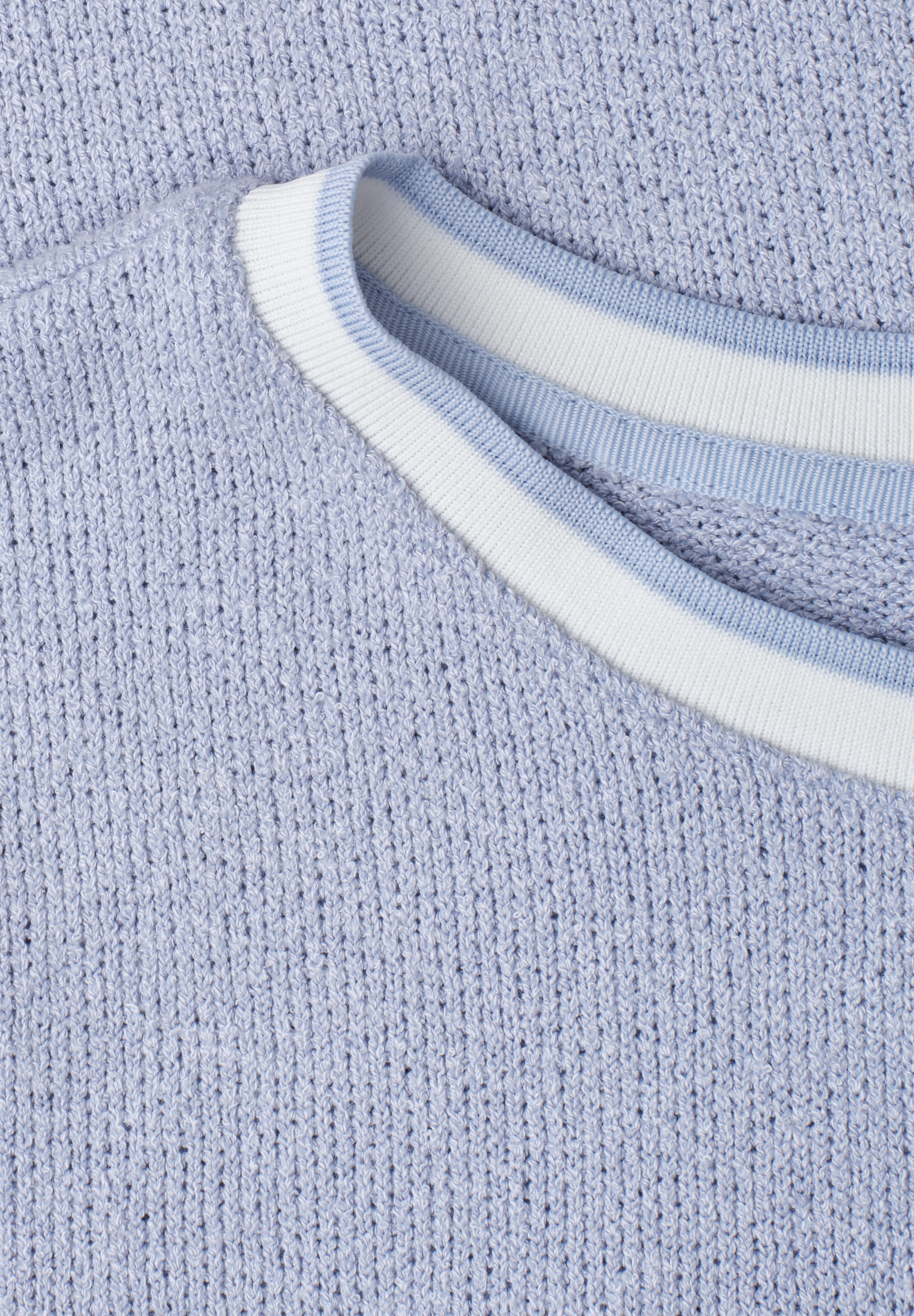 STREET ONE Kurzarmshirt Kurzarm Sommershirt im Strick-Look mit Rundhals