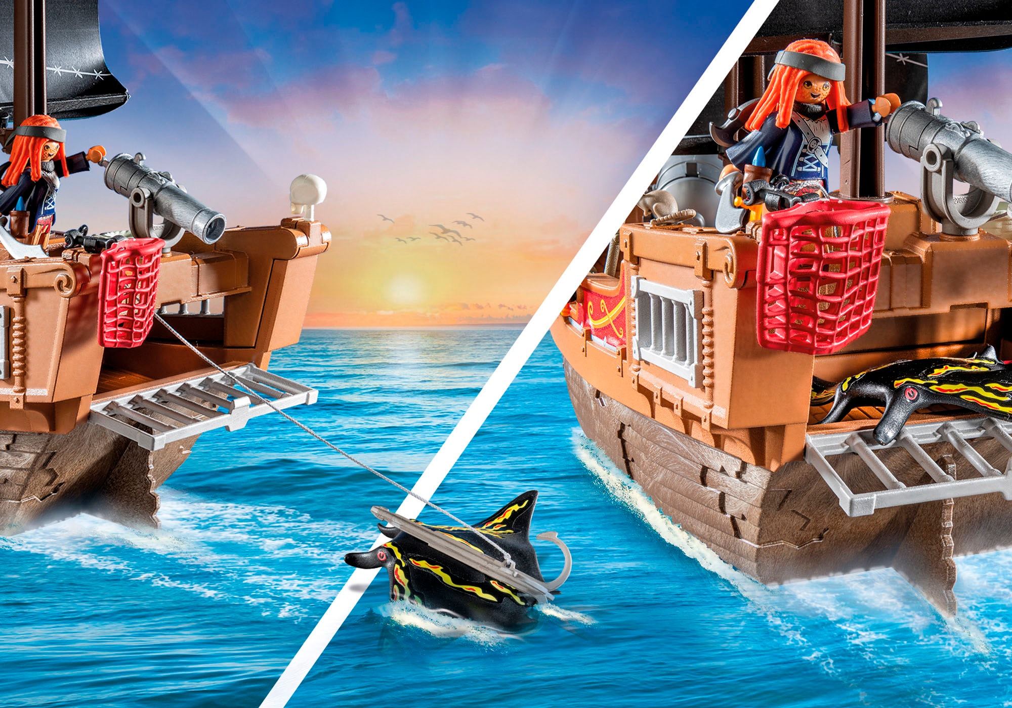 Playmobil® Konstruktions-Spielset »Großes Piratenschiff (71530), Pirates«, (137 St.), Made in Europe