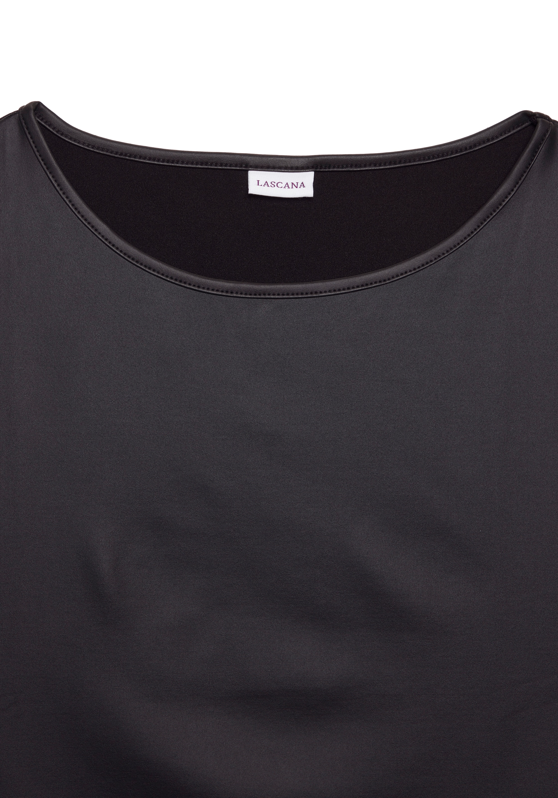 LASCANA Rundhalsshirt aus Lederimitat, Partytop