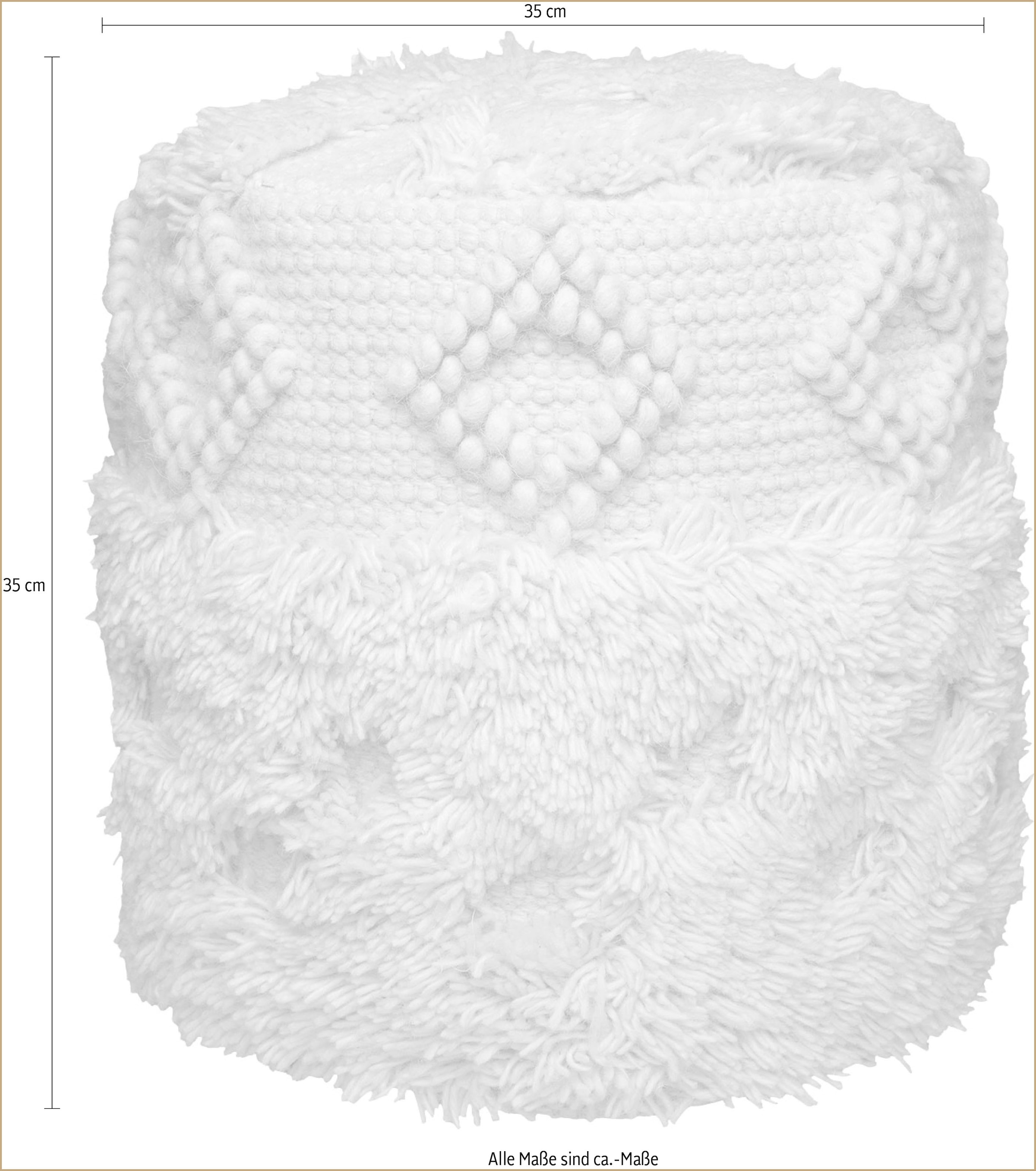 Kayoom Pouf »Bohist 125 35cm x 35cm,   Strukturen mit Fransen und Quasten« 1 Stk. tlg. handgefertigt, Unikat, sehr gut kombinierbar, vielfältig im Einsatz