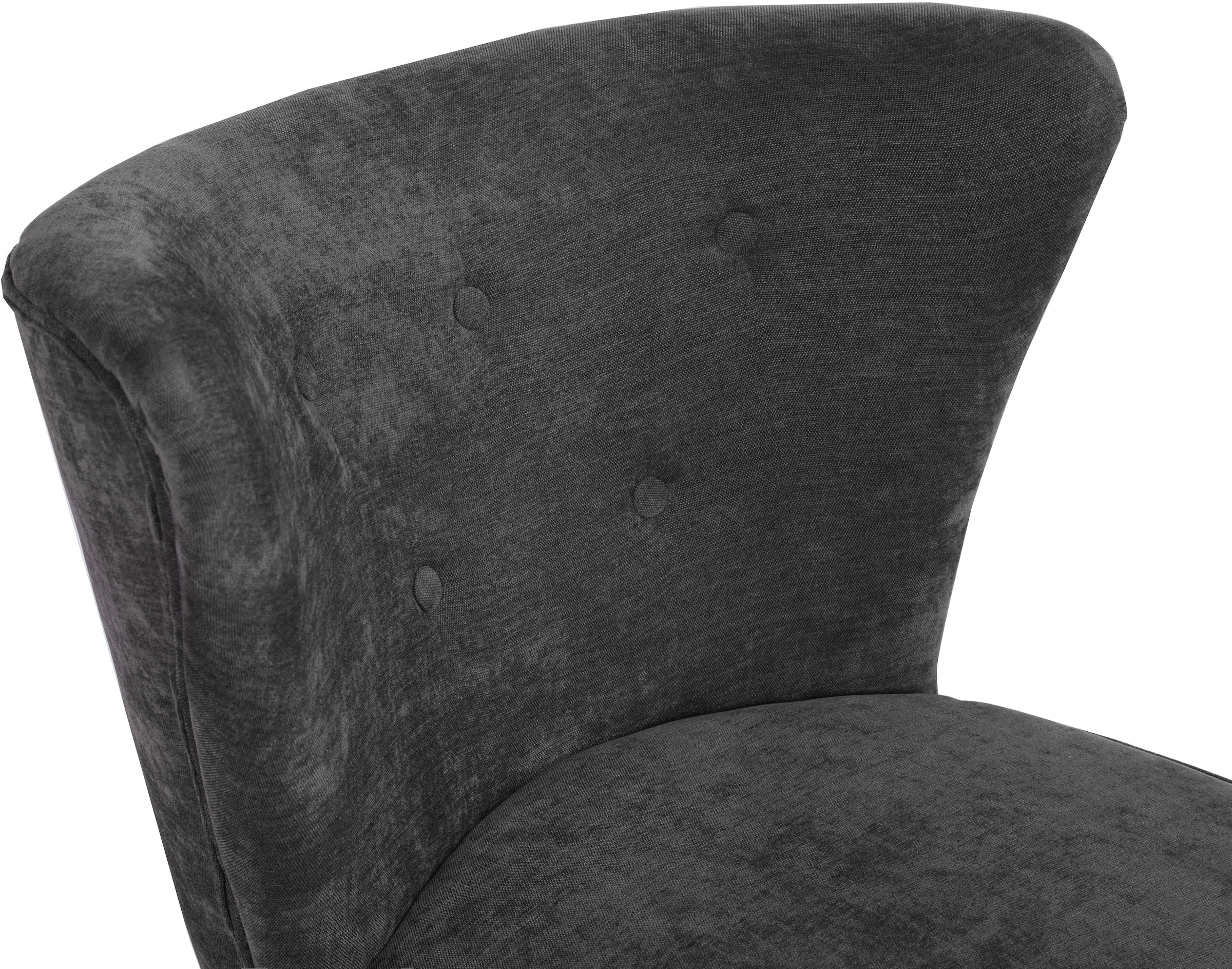 Home affaire Loungesessel »JORIEL moderner Ohrensessel mit Knopfsteppung« mit Echtholzfüßen und feinem Struktur-Bezug