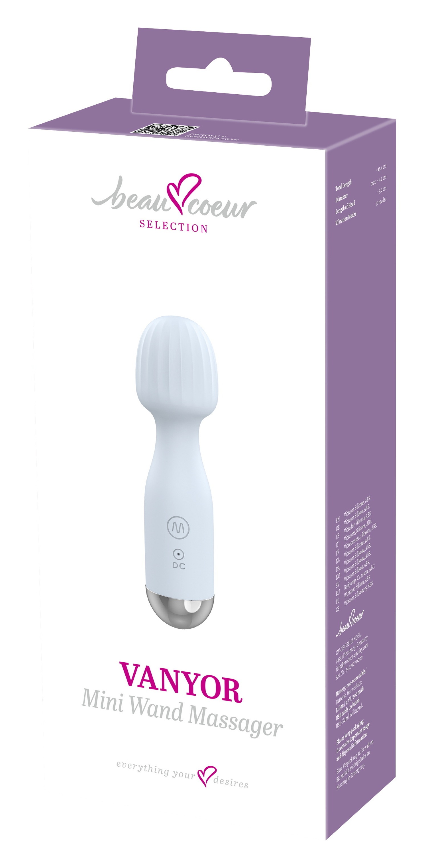 Beau Coeur Vibrator »Massagestab VANYOR Mini Wand Massager«