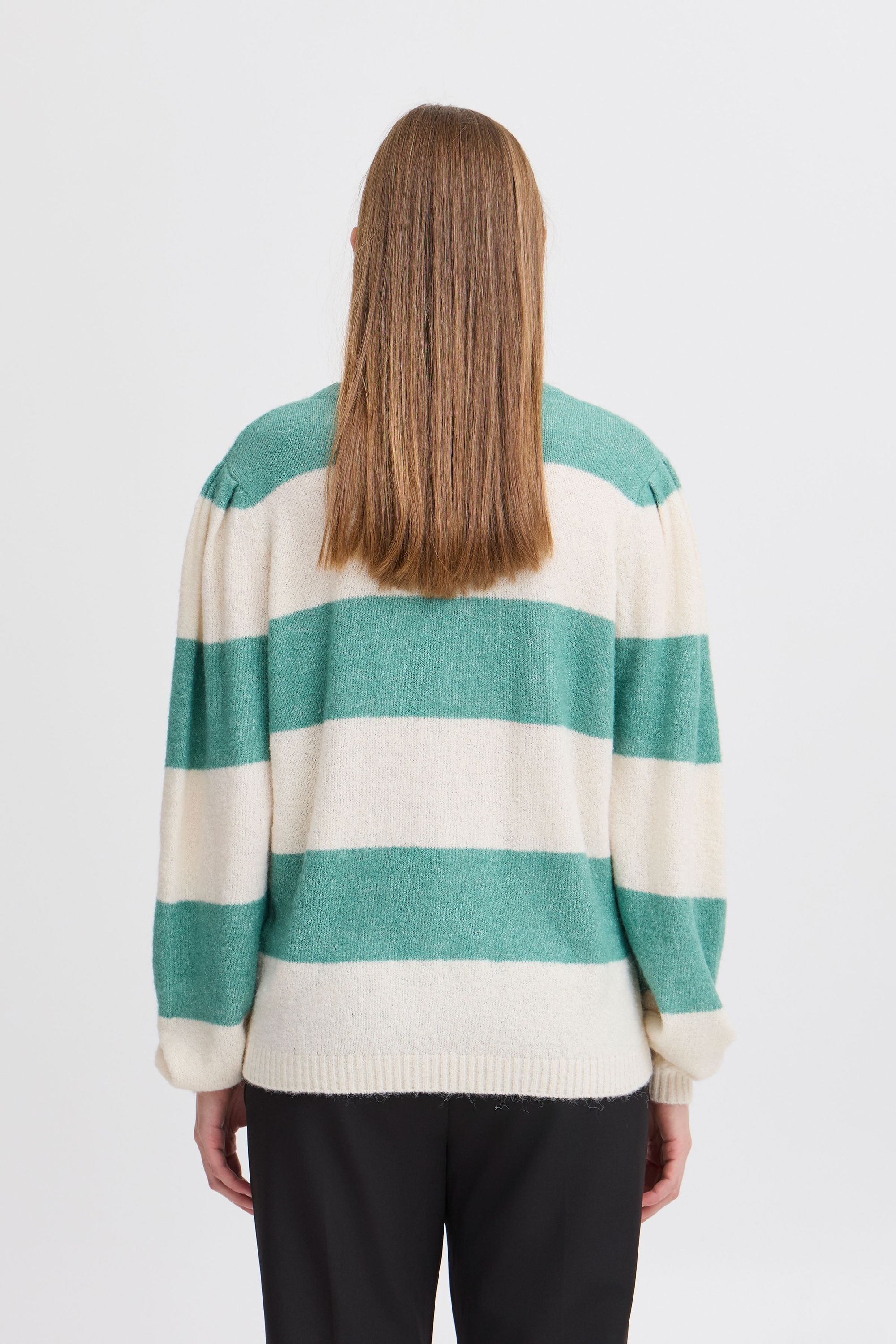 Ichi Strickfleece-Pullover »Strickpullover IHDUSTY LS STRIPE«