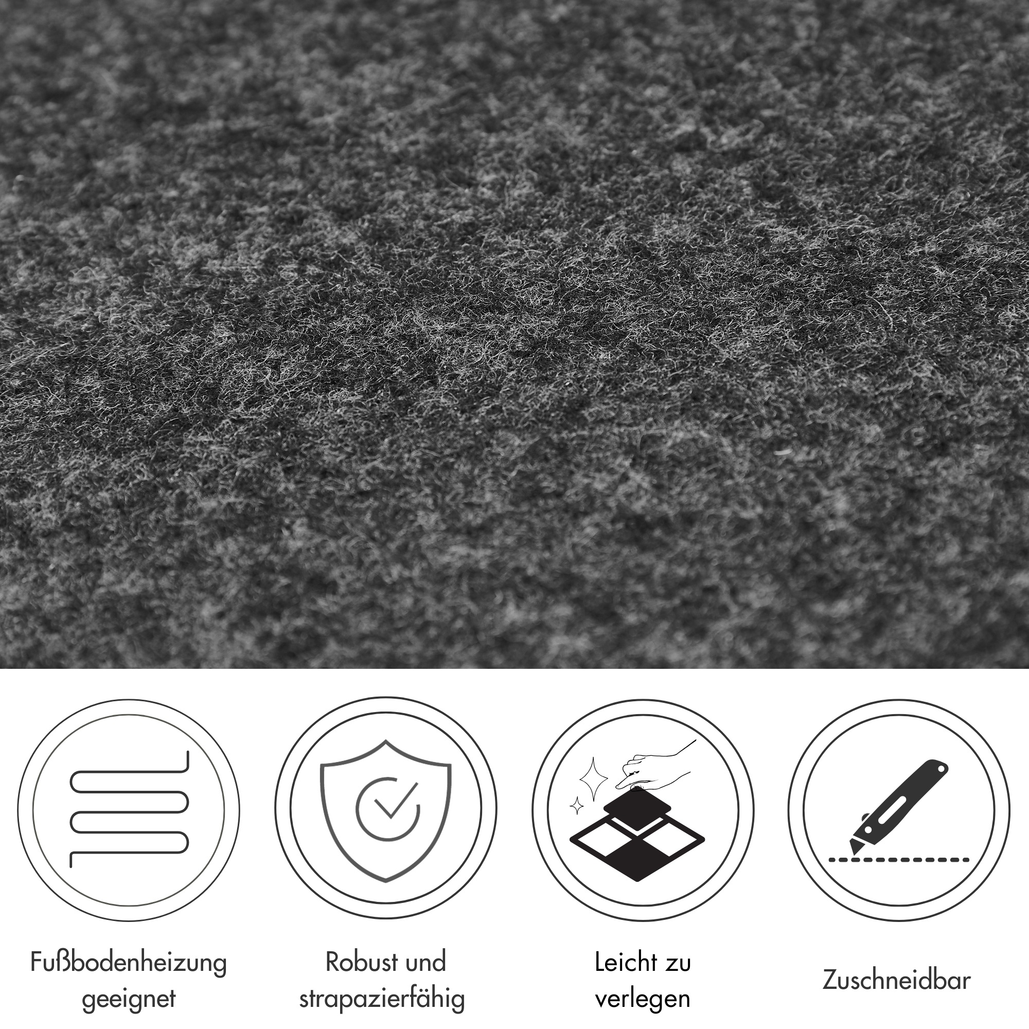 Andiamo Teppichfliese »Skandi, selbstklebend«, rechteckig, 4 mm Höhe, 40x40 cm, 25 Stück (4 qm), 50 Stück (8 qm) oder 100 Stück (16 qm)