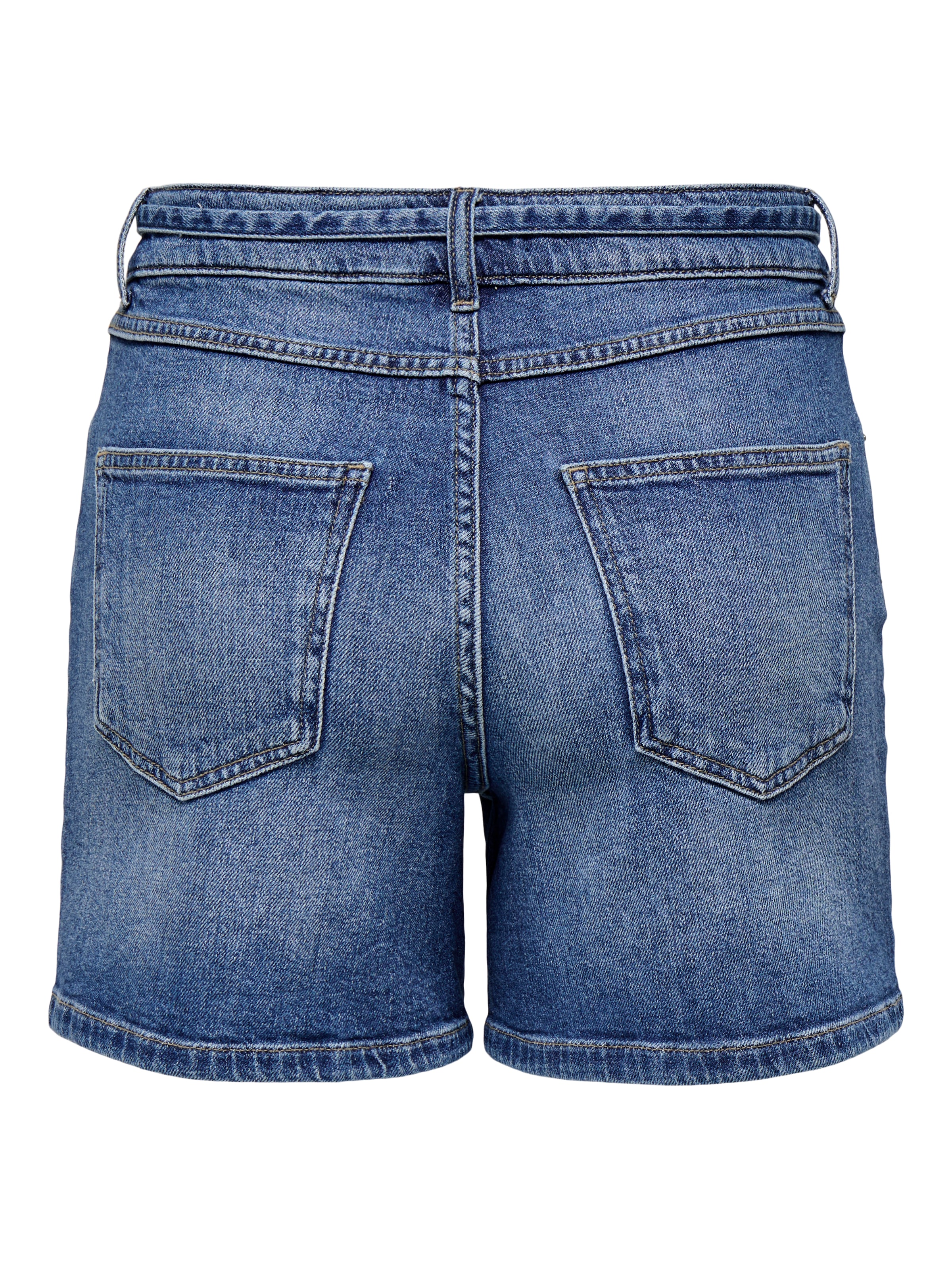 ONLY Jeansshorts »ONLGIANNA MW BELTED SHORTS AZG DNM NOOS« Baumwollmischung, regular fit, Regular Waist
