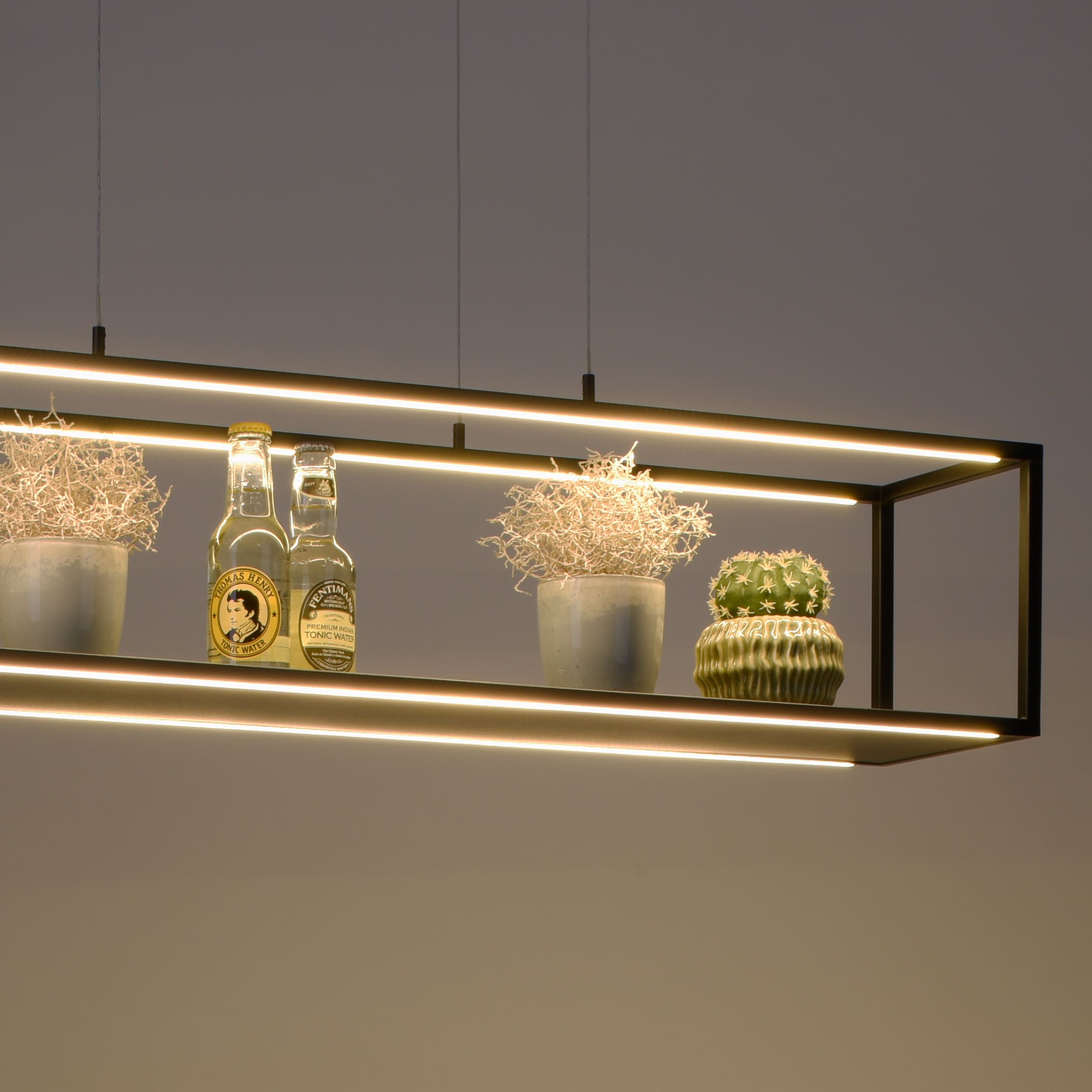 Places of Style LED Pendelleuchte »Cashel«, 4 flammig-flammig, LED Pendelleuchte, warmweißes Licht, 3000 K, inkl 3-Stufen-Touchdimmer
